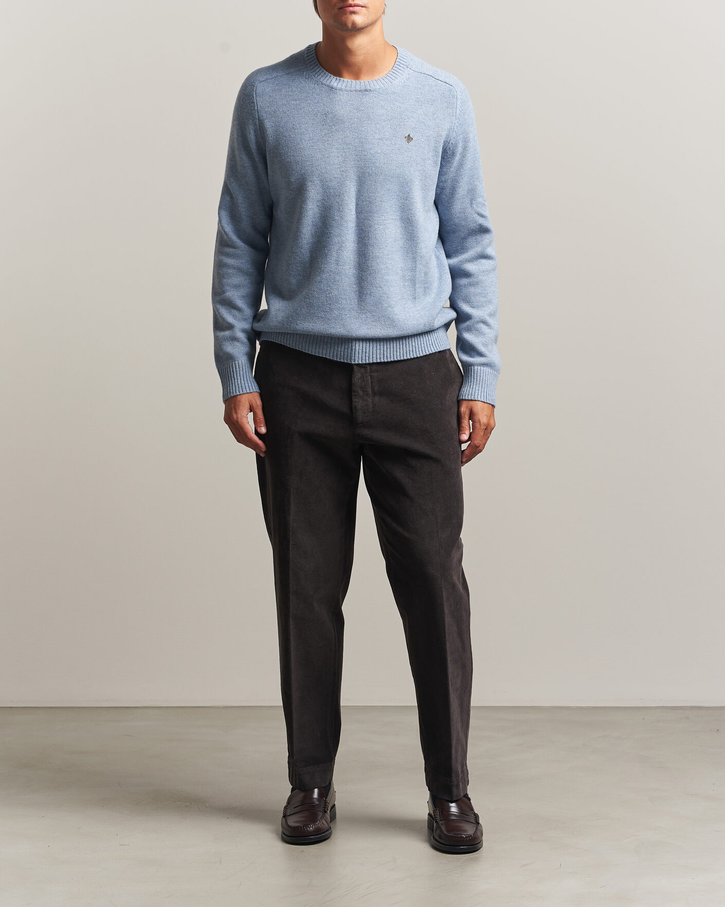 Mies | Puserot | Morris | Hertford Lambswool Crew Neck Blue