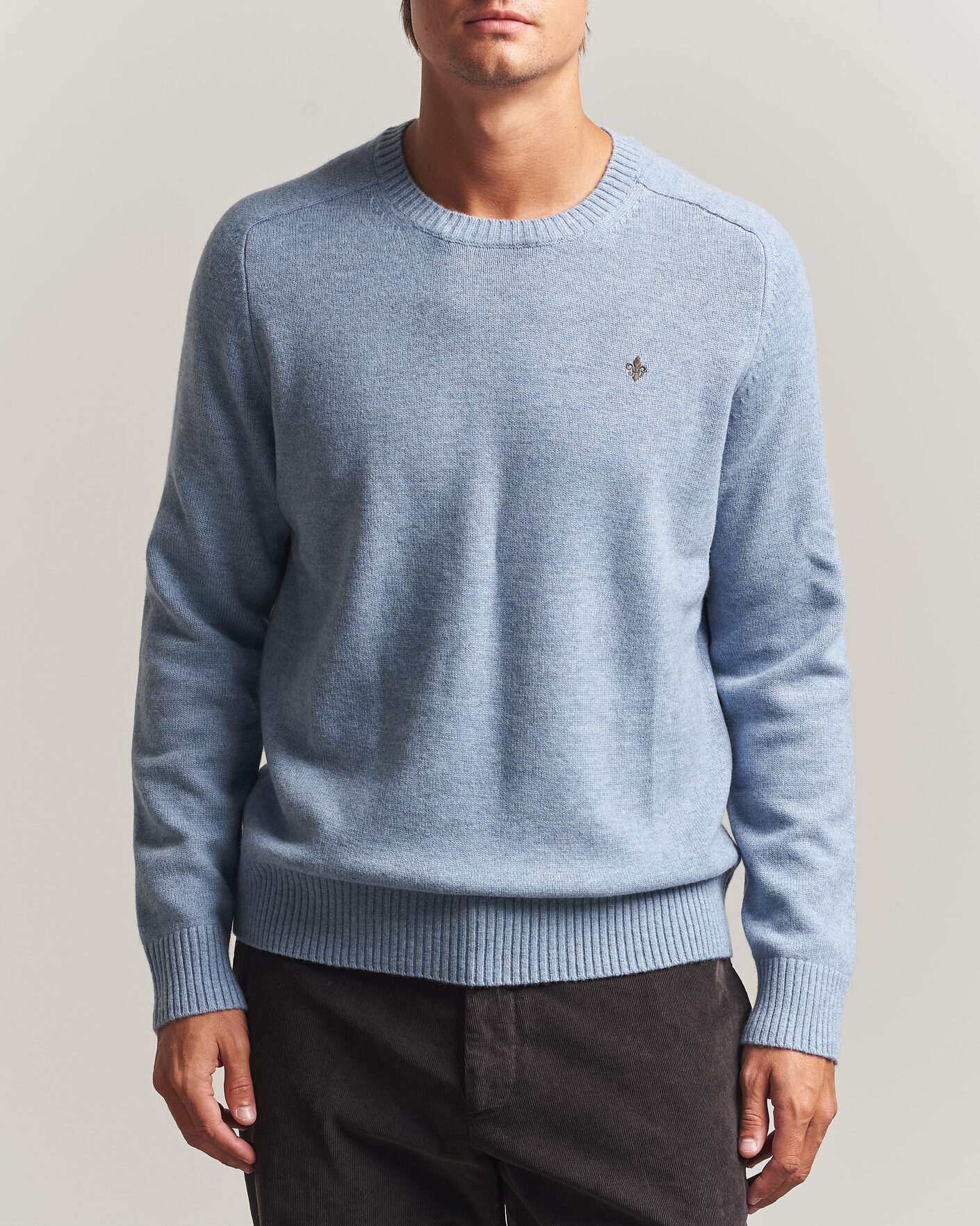 Mies | Puserot | Morris | Hertford Lambswool Crew Neck Blue