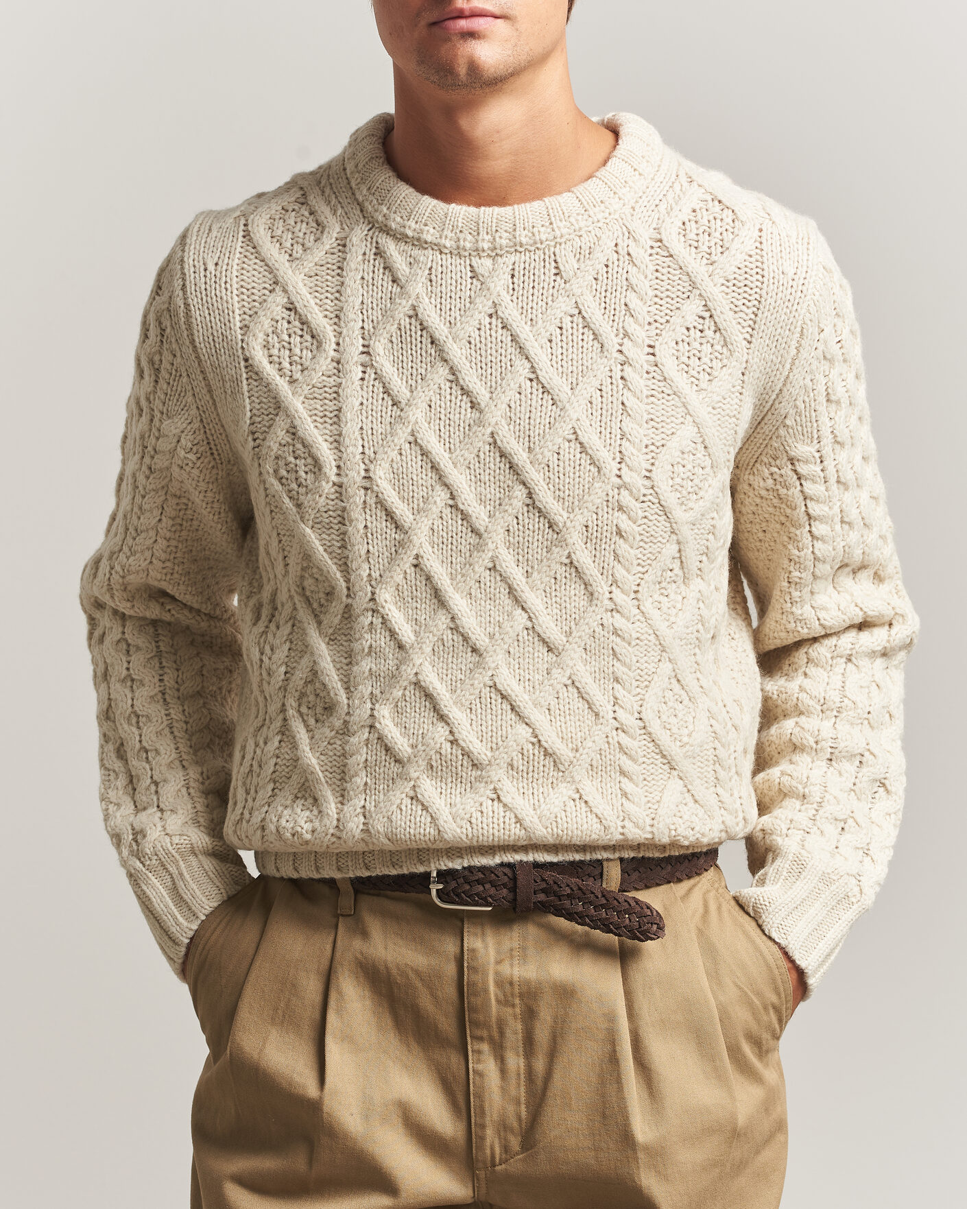 Mies | Puserot | Morris | Ramsey Cable Sweater Off White