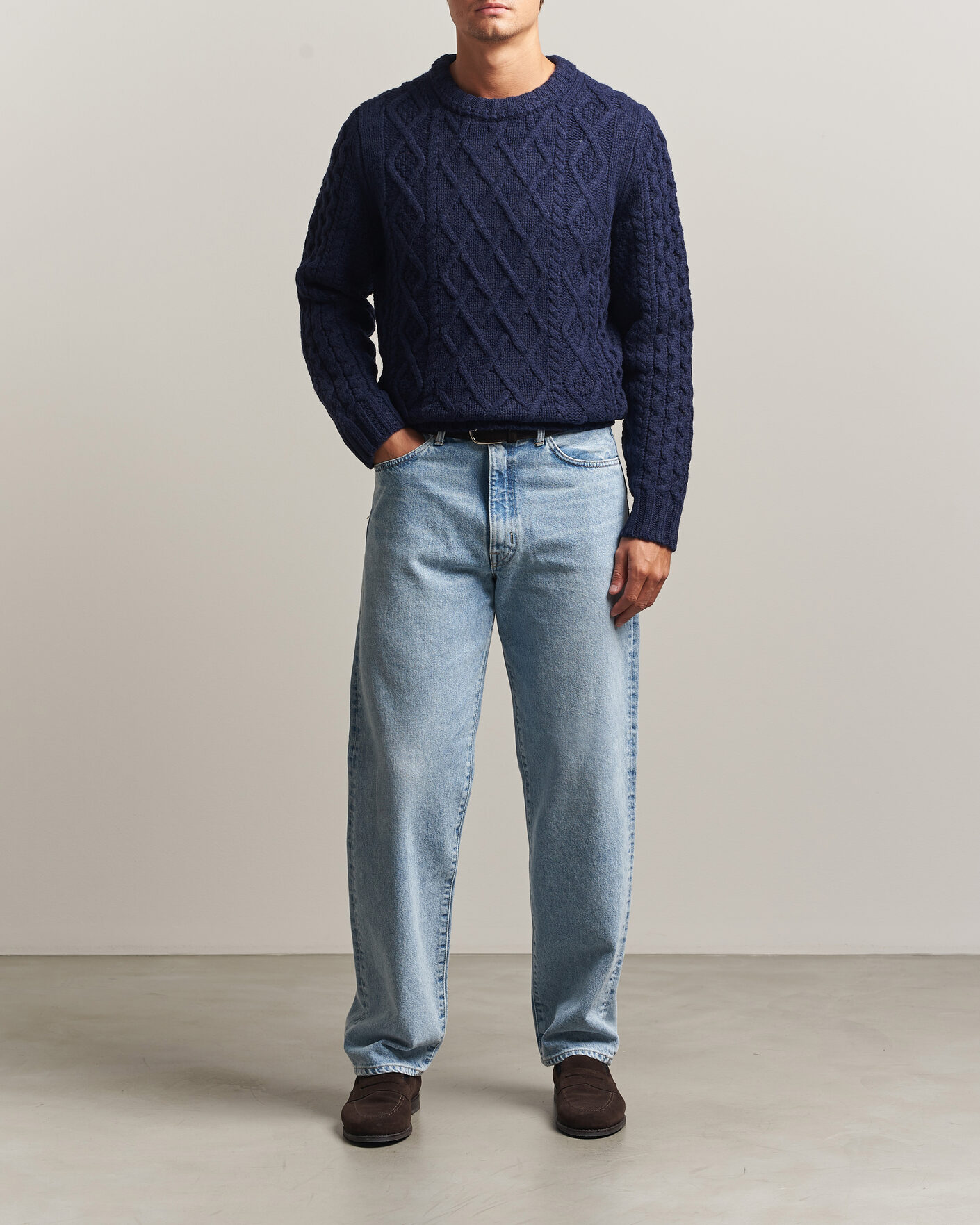 Mies | Puserot | Morris | Ramsey Cable Sweater Navy