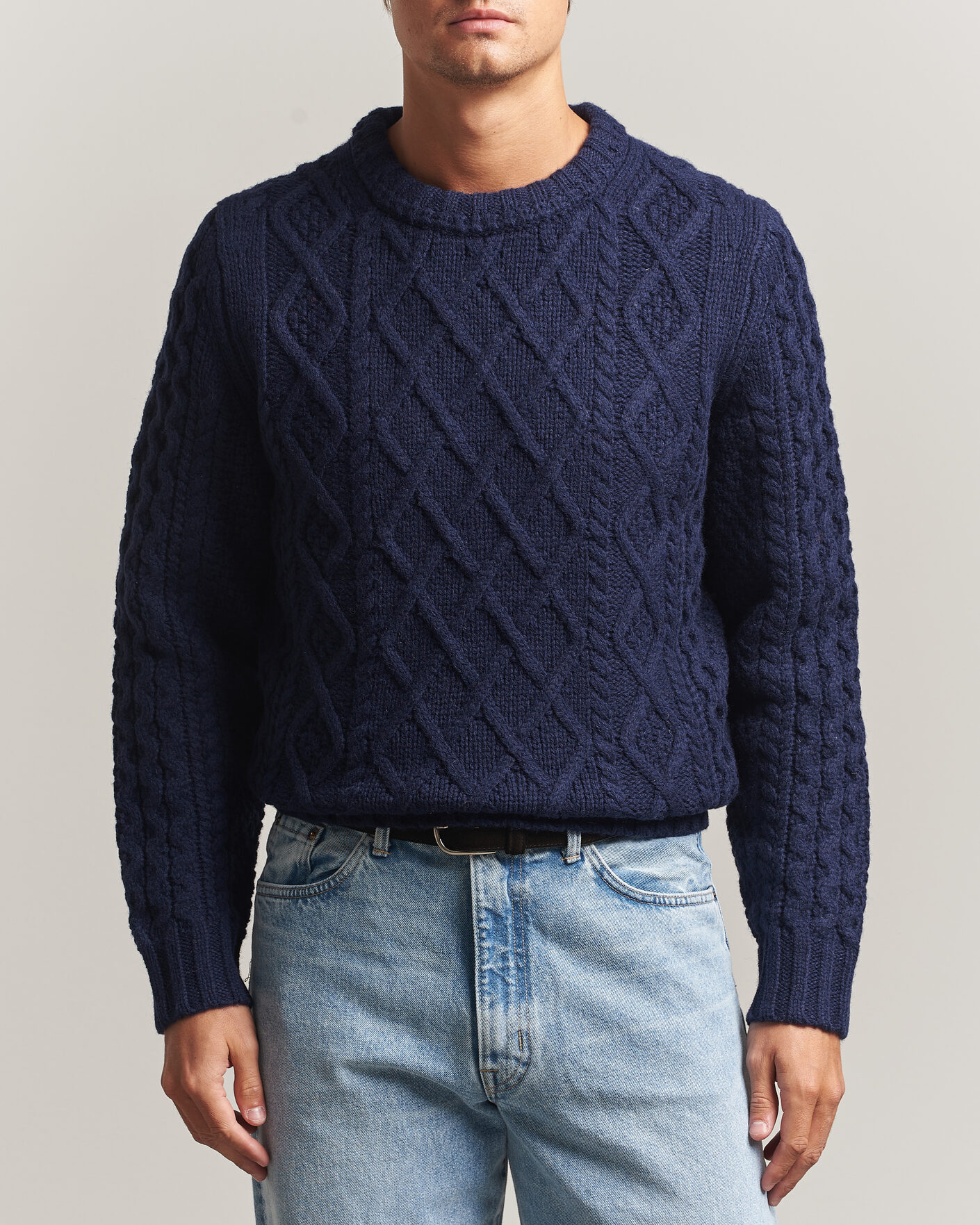 Mies | Puserot | Morris | Ramsey Cable Sweater Navy