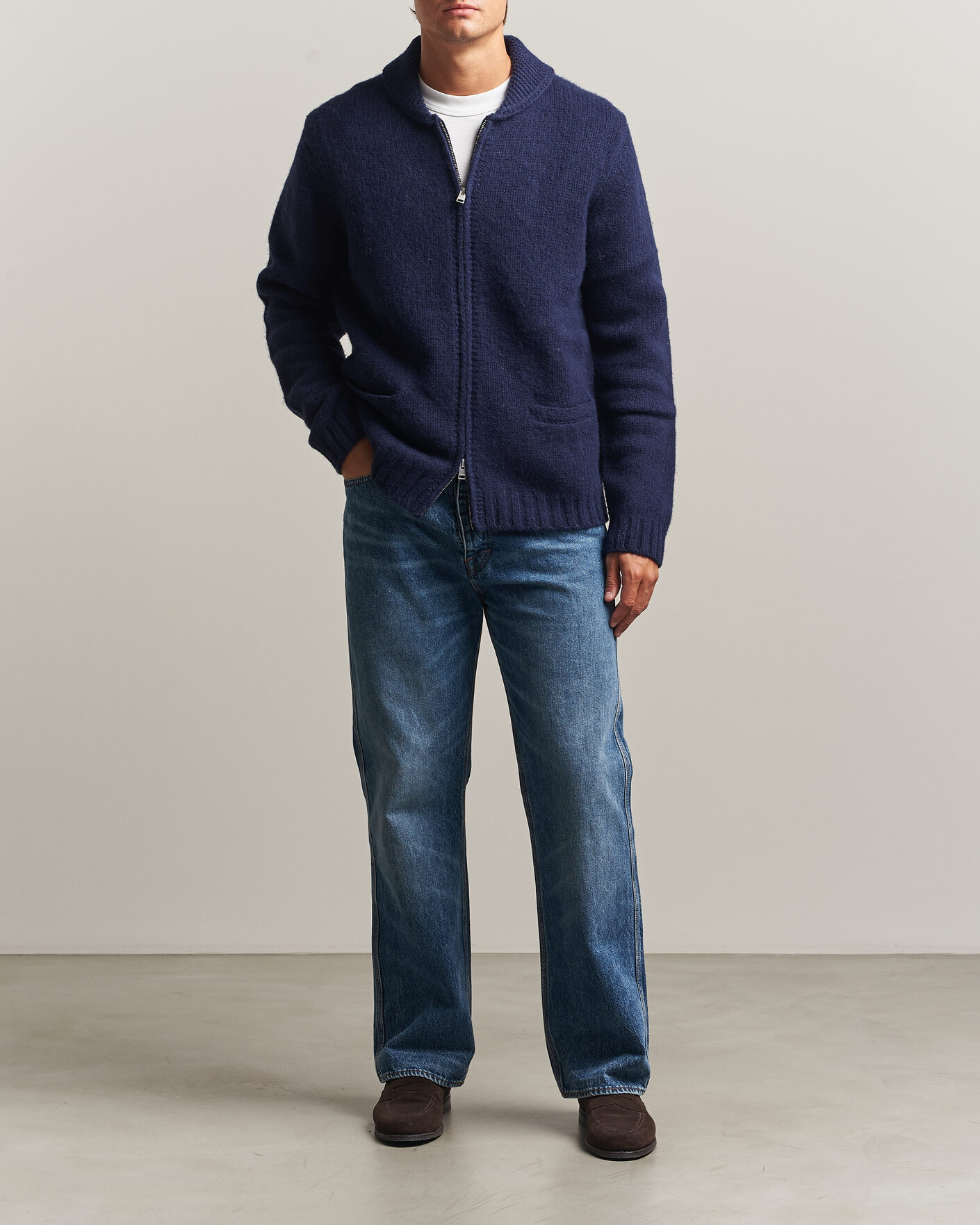 Mies | Puserot | Morris | Boyd Zip Cardigan Navy