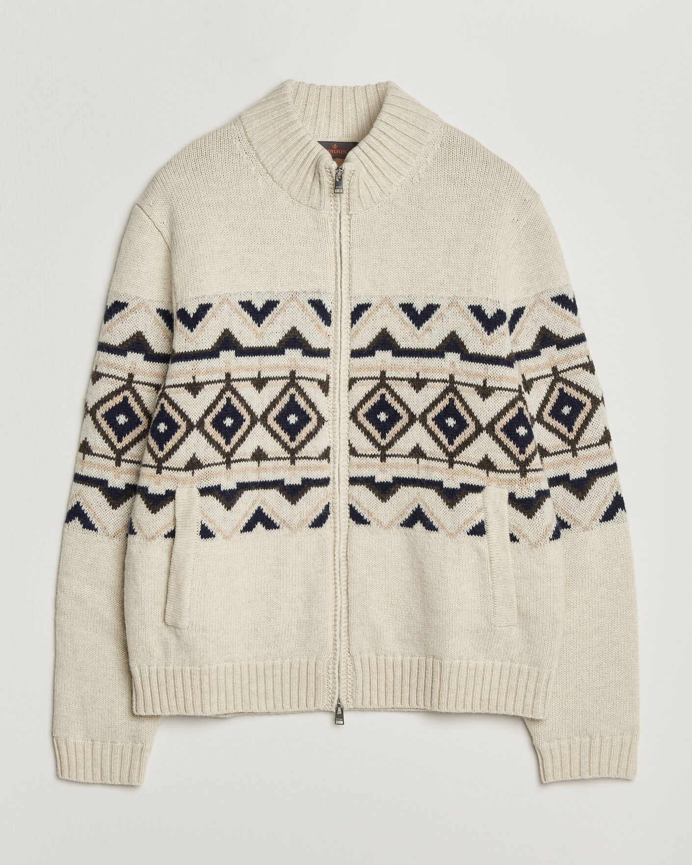Mies | Puserot | Morris | Hadley Zip Cardigan Off White