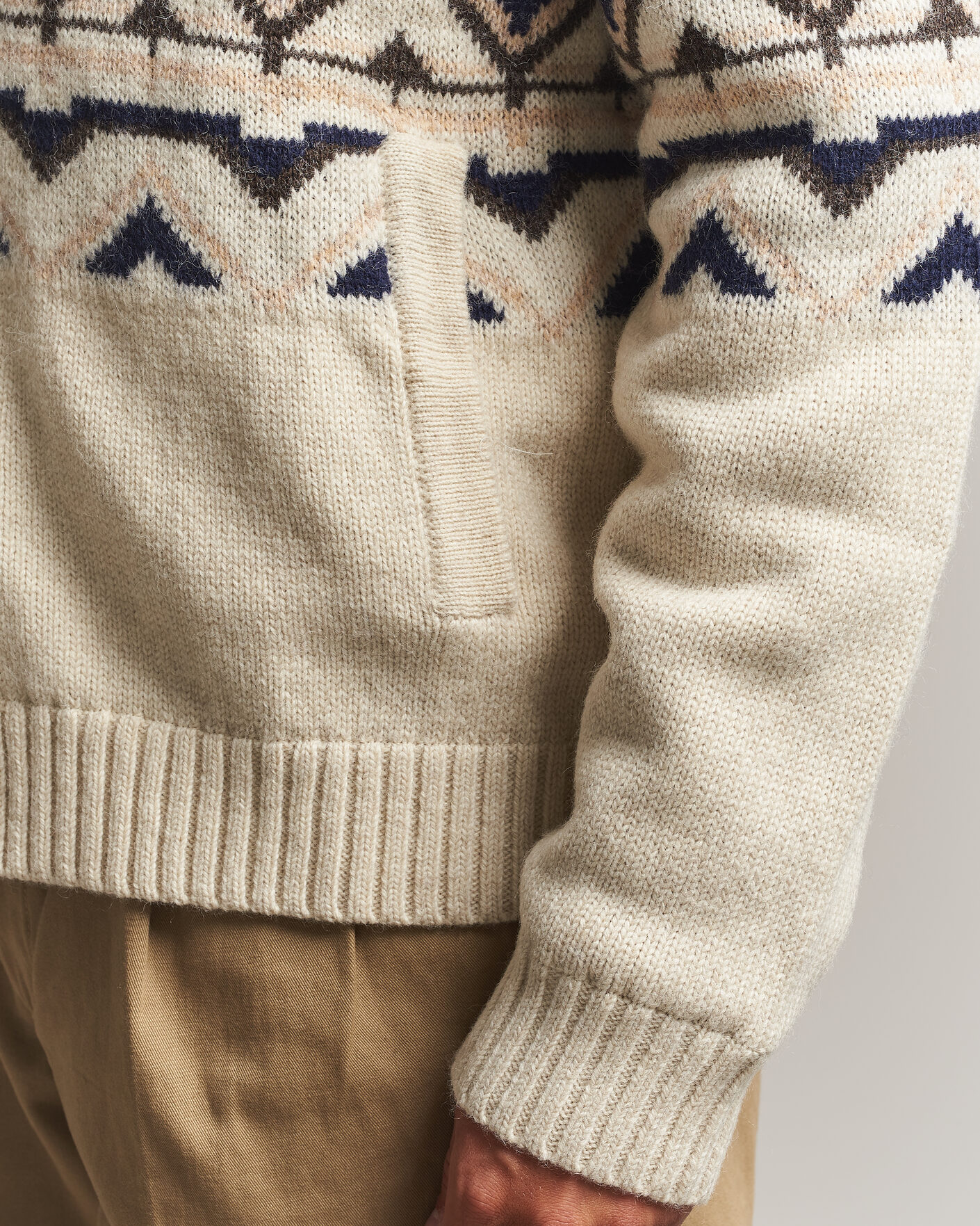 Mies | Puserot | Morris | Hadley Zip Cardigan Off White