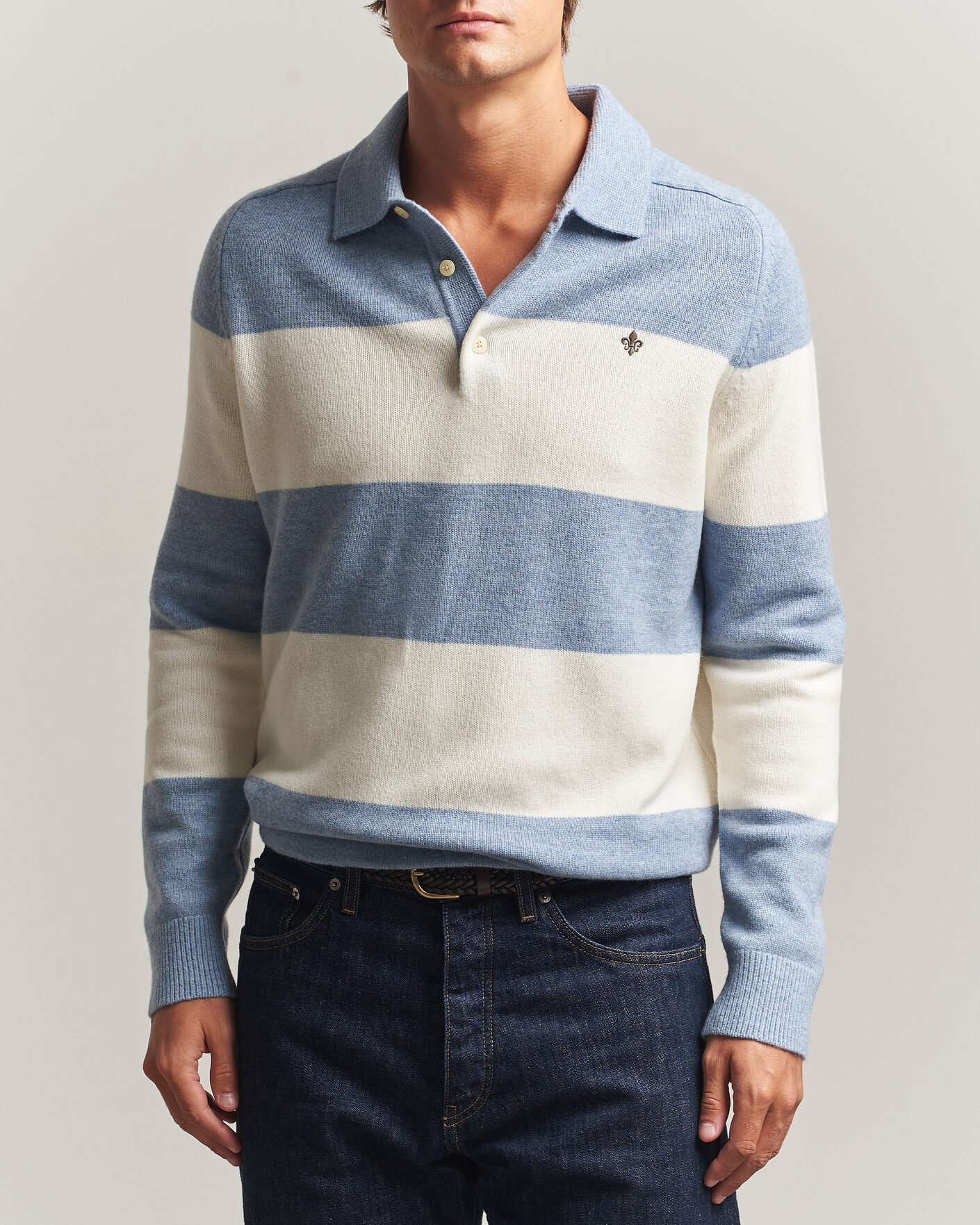 Mies | Puserot | Morris | Hertford Knitted Polo Blue