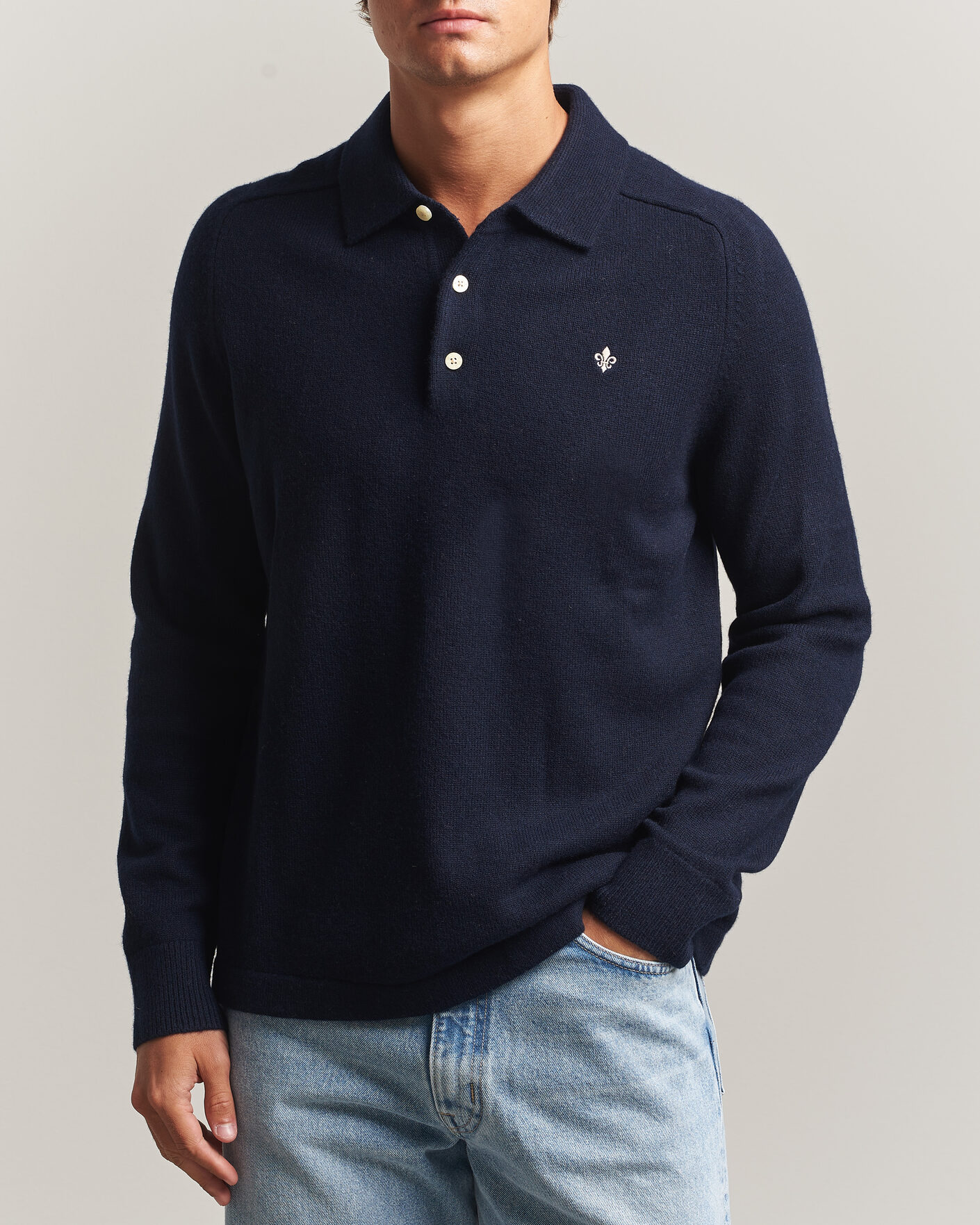 Mies | Puserot | Morris | Hetford Knitted Polo Navy