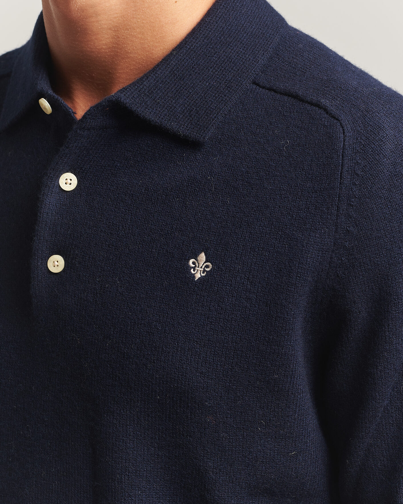 Mies | Puserot | Morris | Hetford Knitted Polo Navy