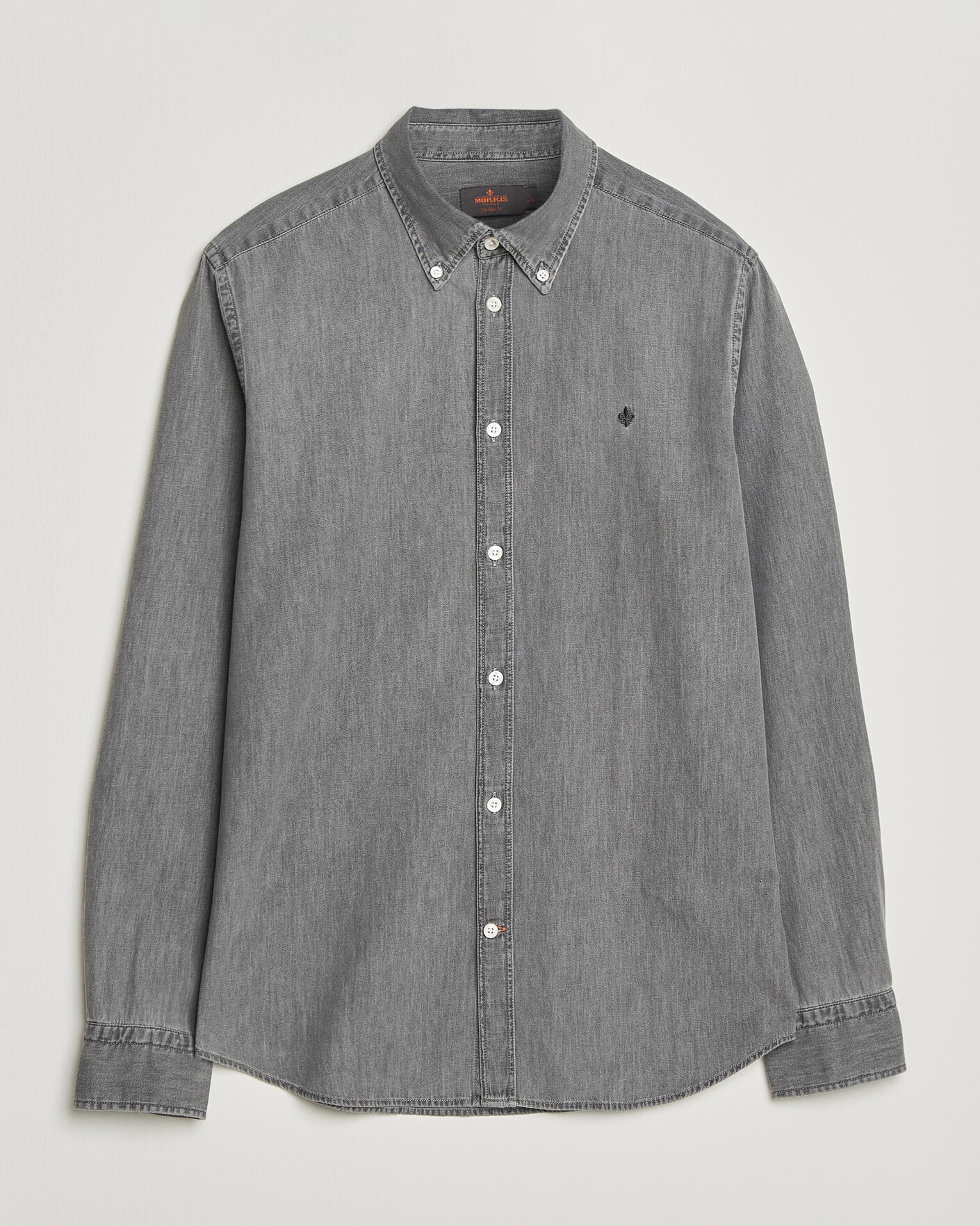 Mies | Kauluspaidat | Morris | Light Denim Shirt Grey