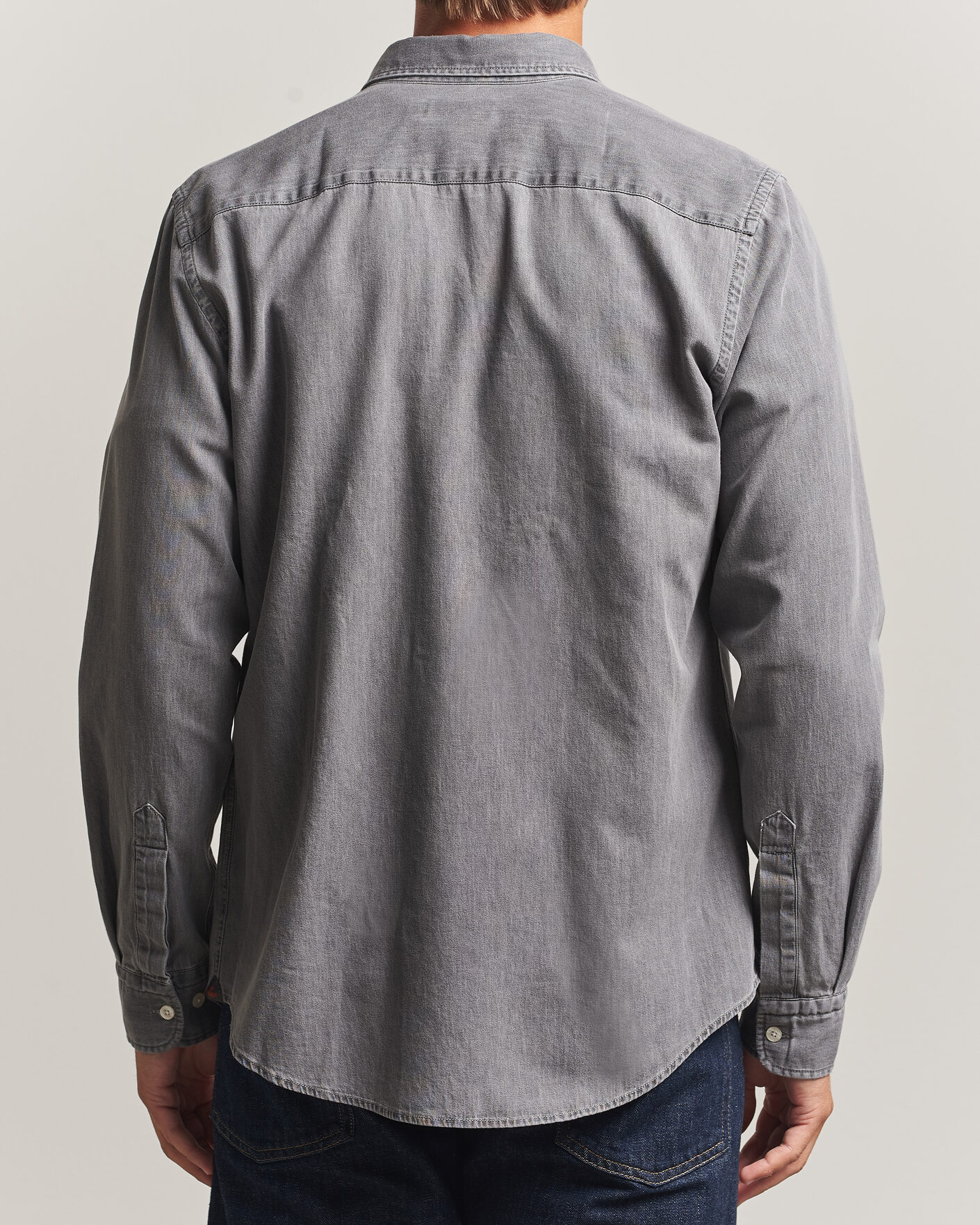 Mies | Kauluspaidat | Morris | Light Denim Shirt Grey