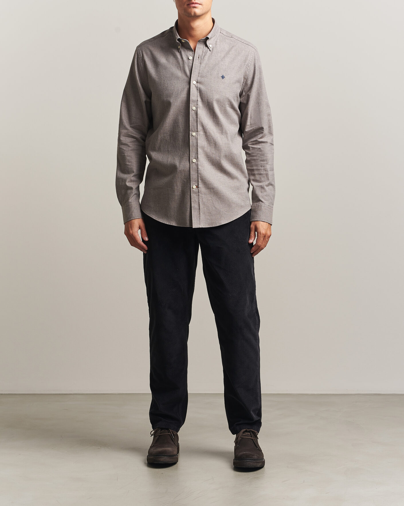 Mies | Kauluspaidat | Morris | Watts Flannel Shirt Grey