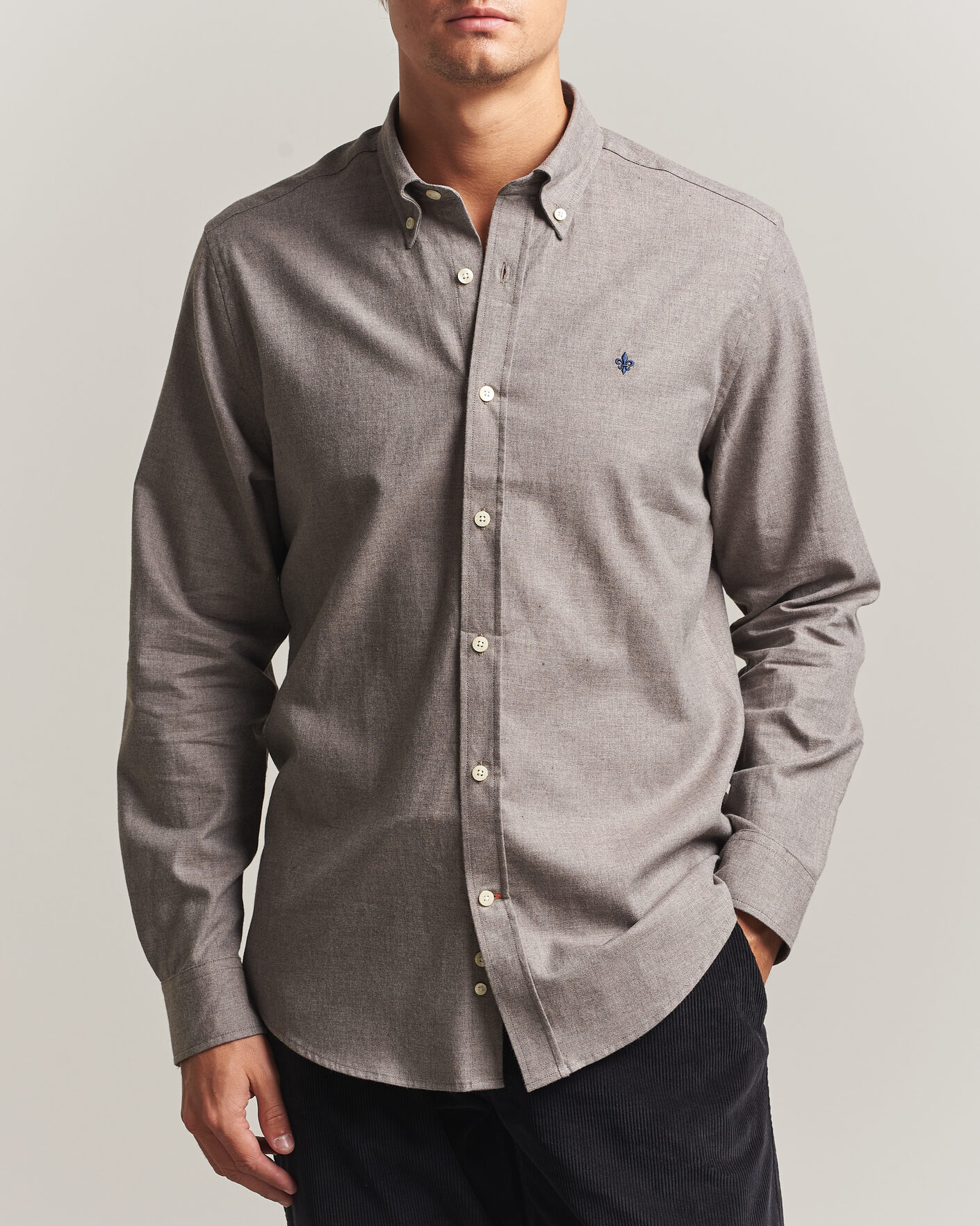 Mies | Kauluspaidat | Morris | Watts Flannel Shirt Grey