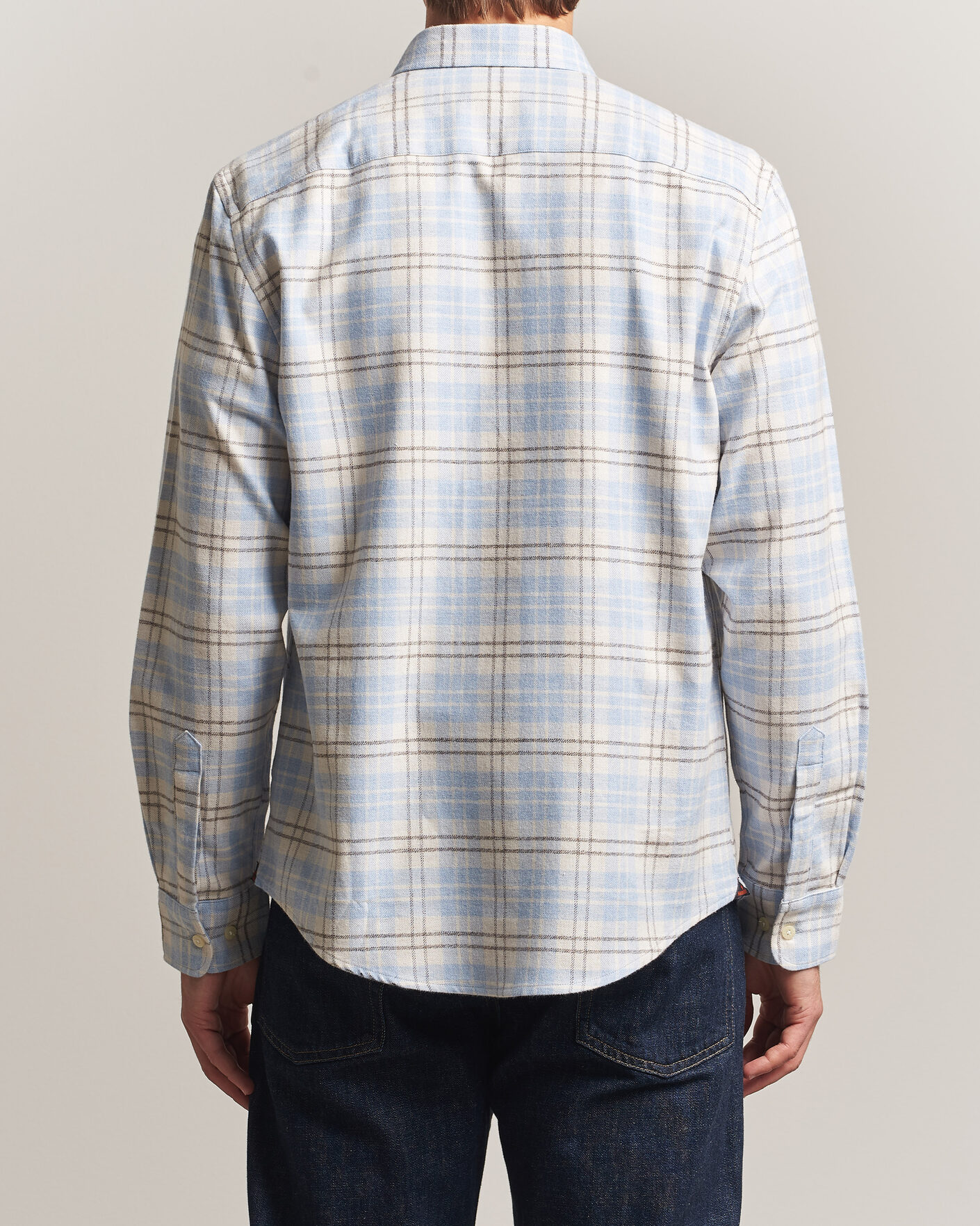 Mies | Kauluspaidat | Morris | Flannel Mouliné Shirt Light Blue