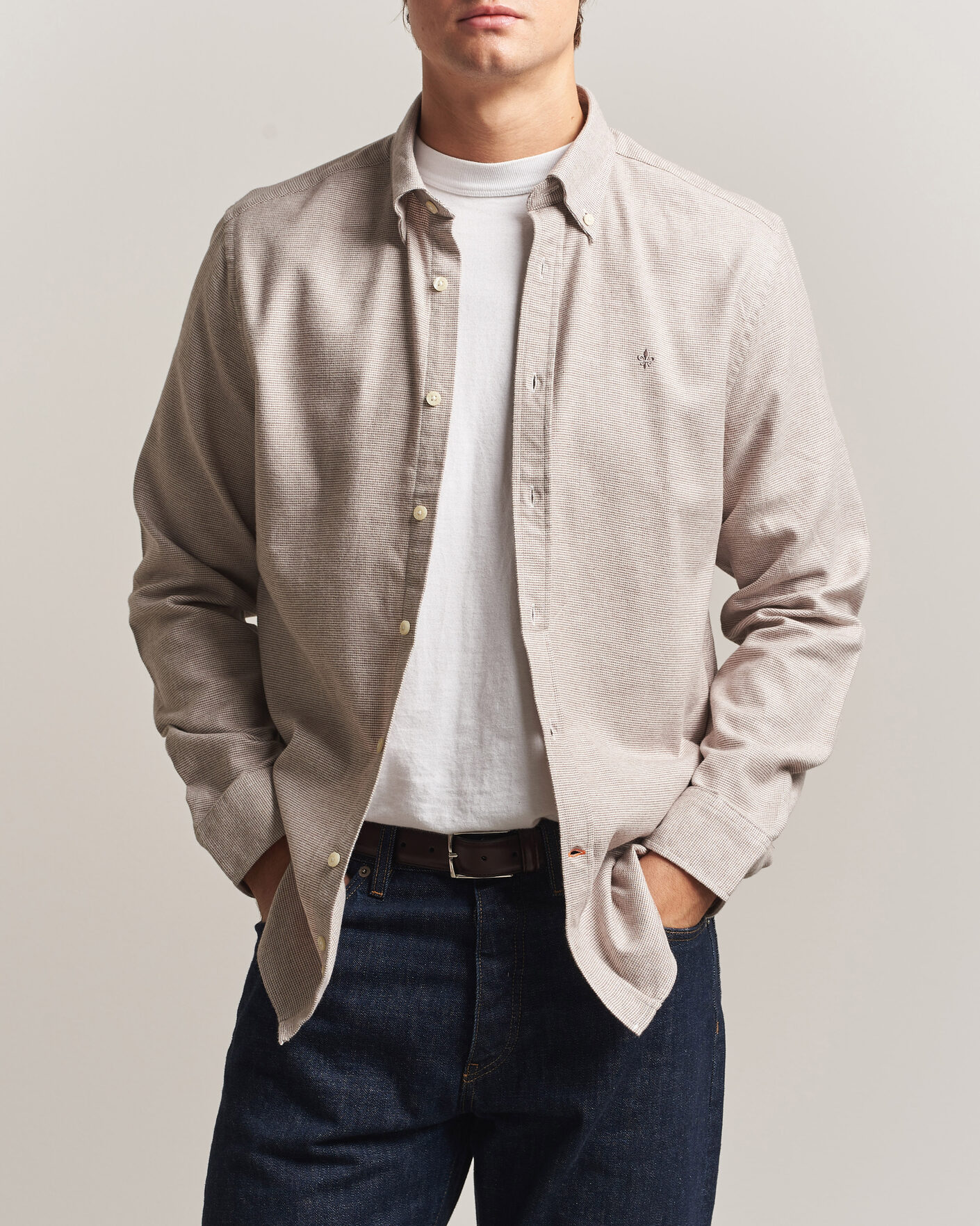 Mies | Kauluspaidat | Morris | Flannel Check Shirt Khaki
