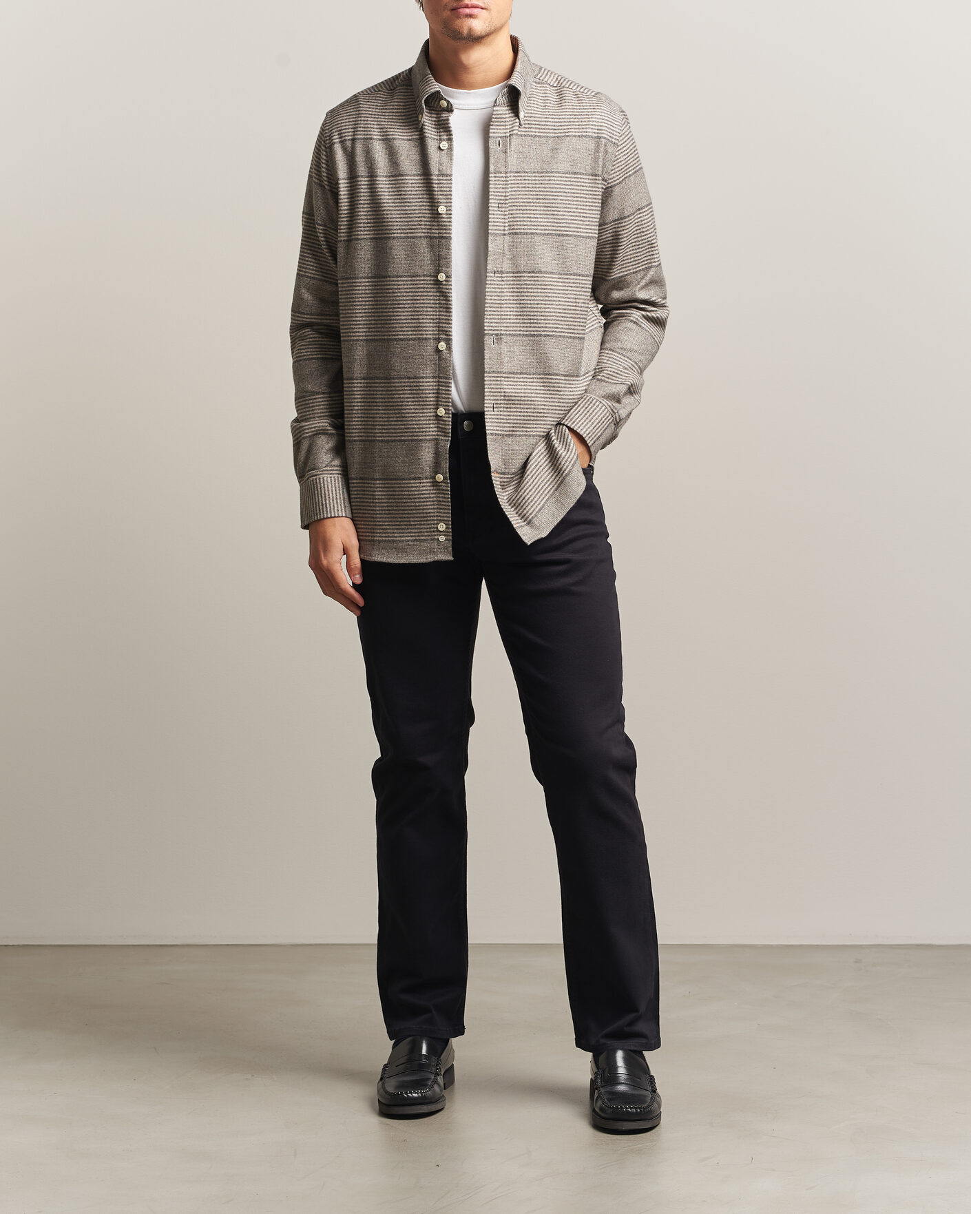 Mies | Kauluspaidat | Morris | Soft Lama Check Shirt Camel