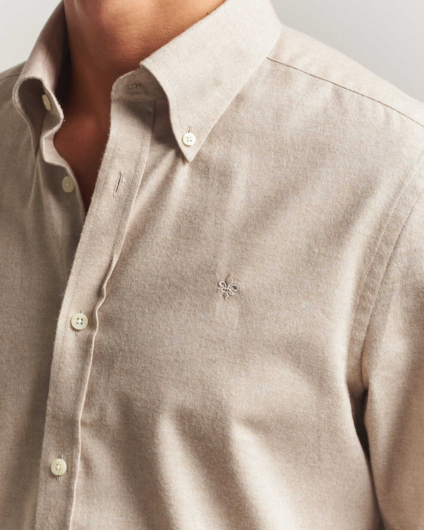 Mies | Kauluspaidat | Morris | Cashmere Twill Shirt Khaki