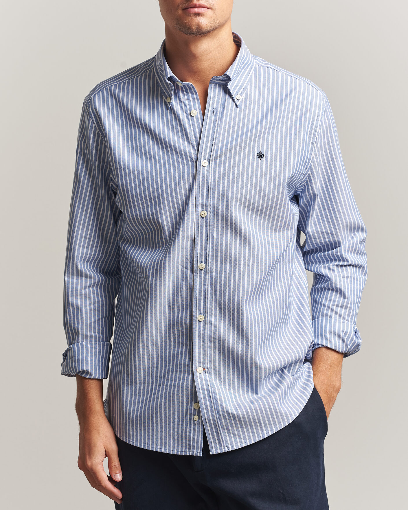 Mies | Kauluspaidat | Morris | Fine Oxford Shirt Blue