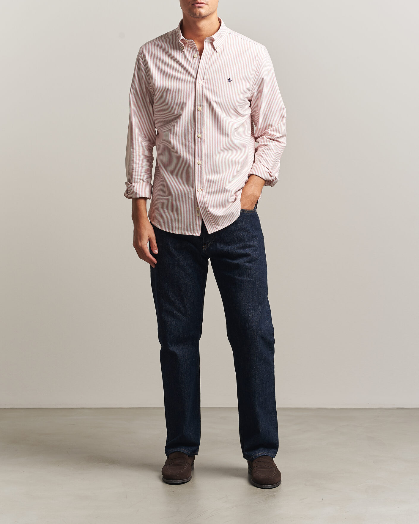 Mies | Kauluspaidat | Morris | Douglas Oxford Stripe Shirt Orange