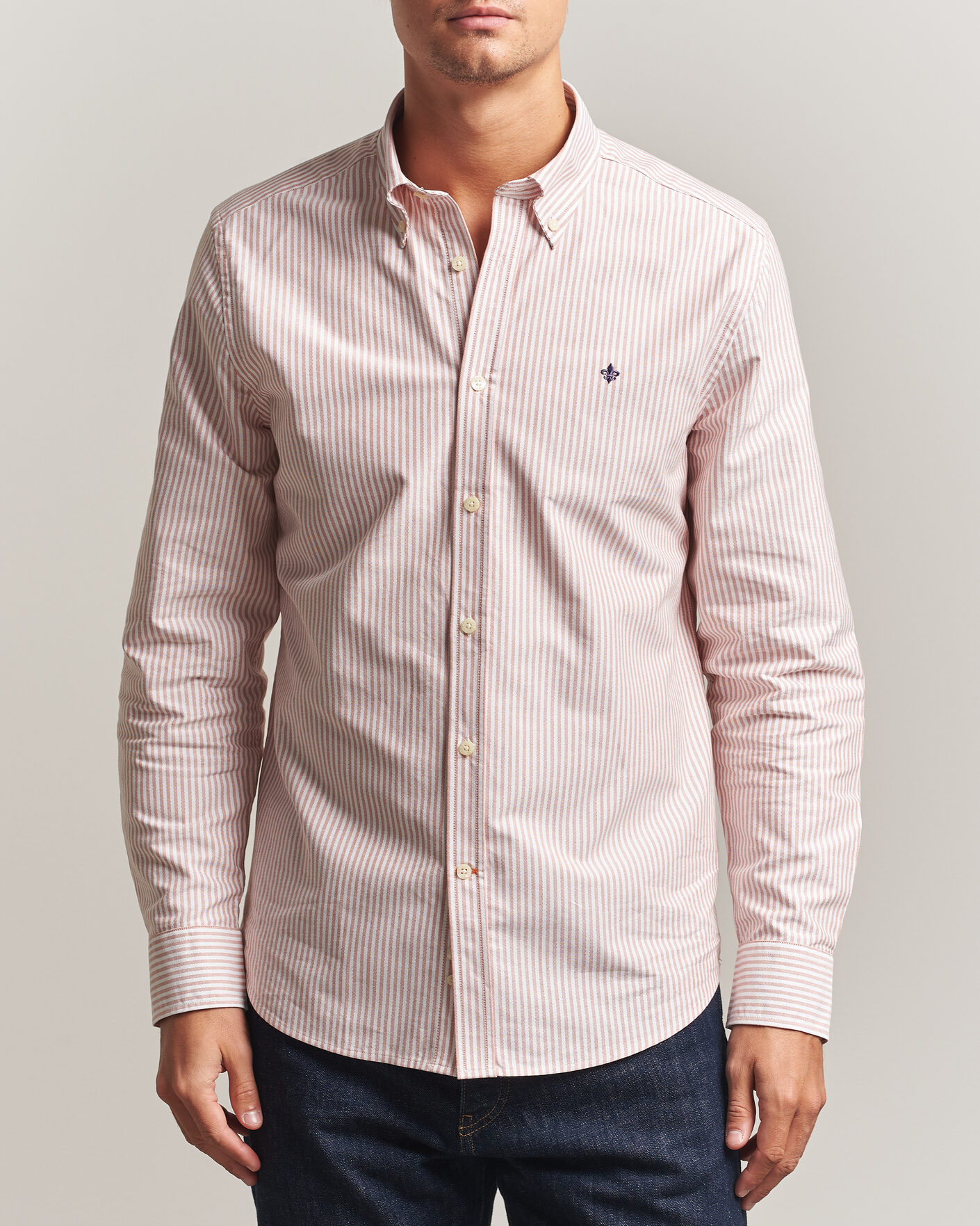 Mies | Kauluspaidat | Morris | Douglas Oxford Stripe Shirt Orange