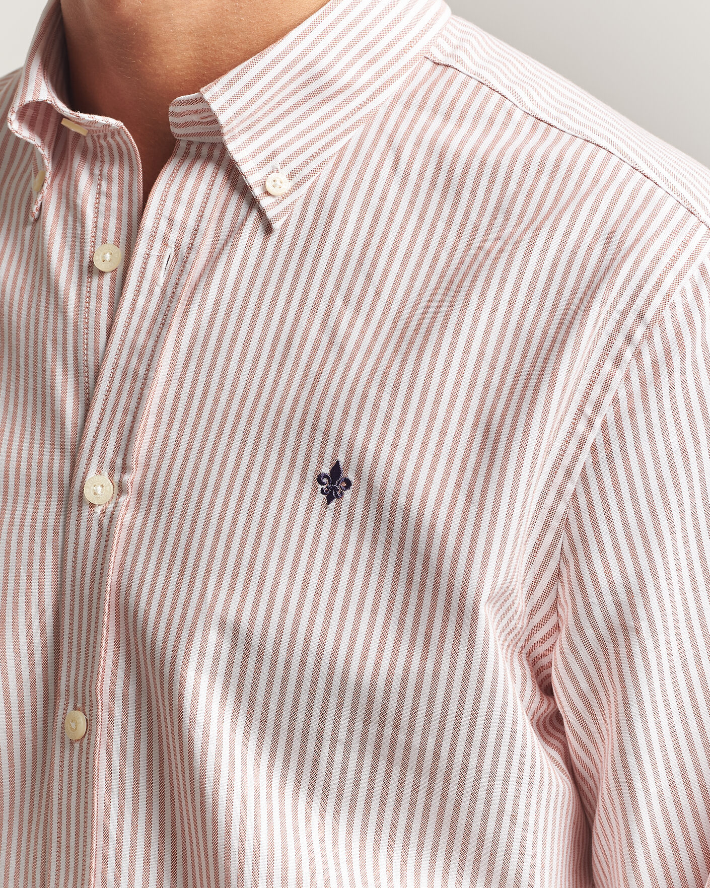 Mies | Kauluspaidat | Morris | Douglas Oxford Stripe Shirt Orange