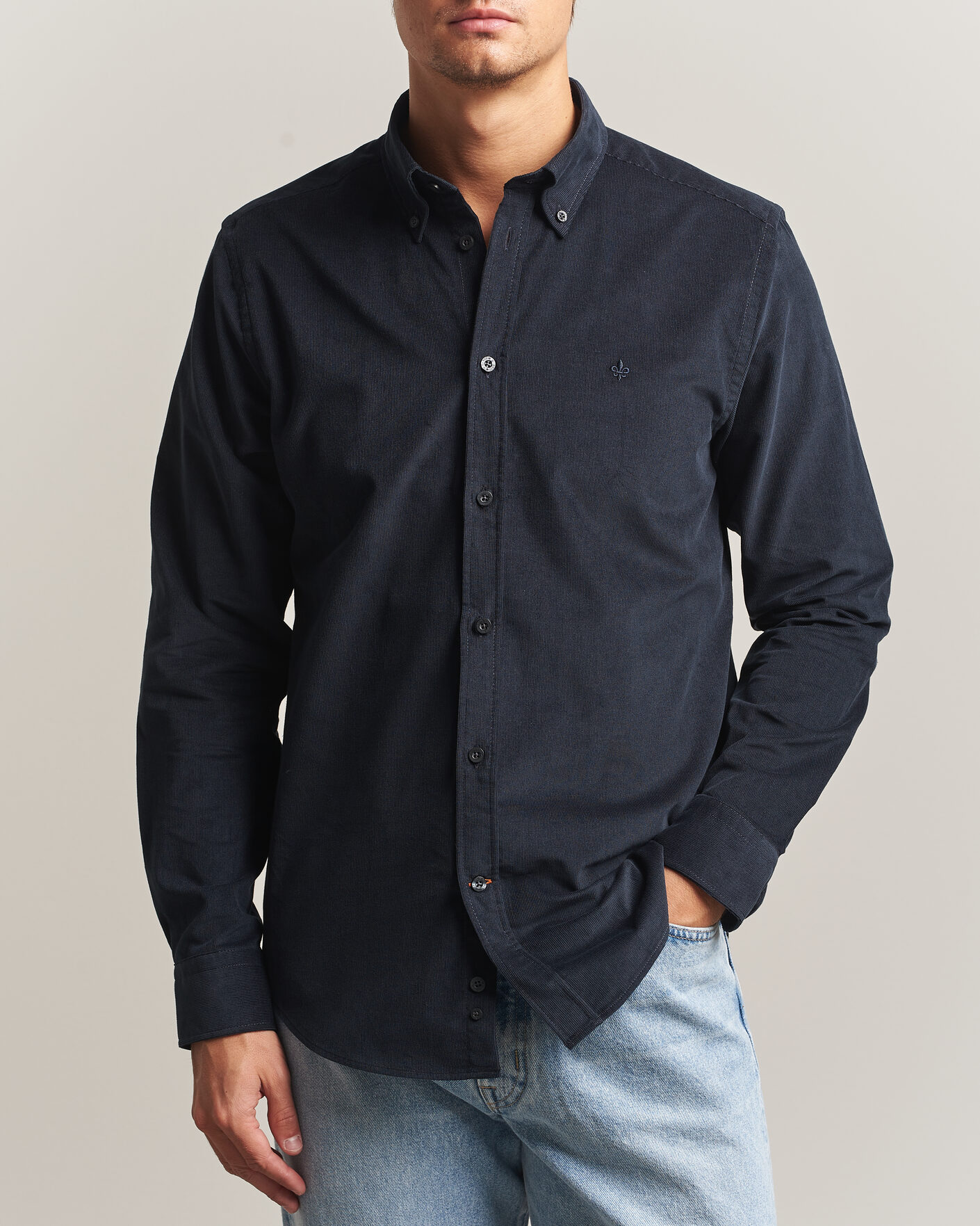 Mies | Kauluspaidat | Morris | Douglas Cord Shirt Blue