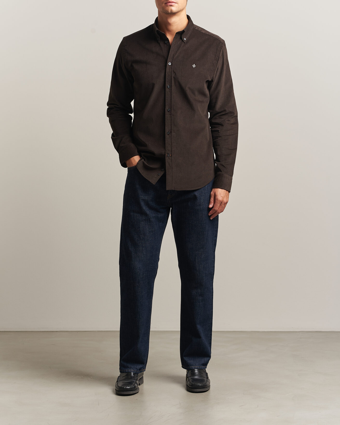Mies | Kauluspaidat | Morris | Douglas Cord Shirt Brown