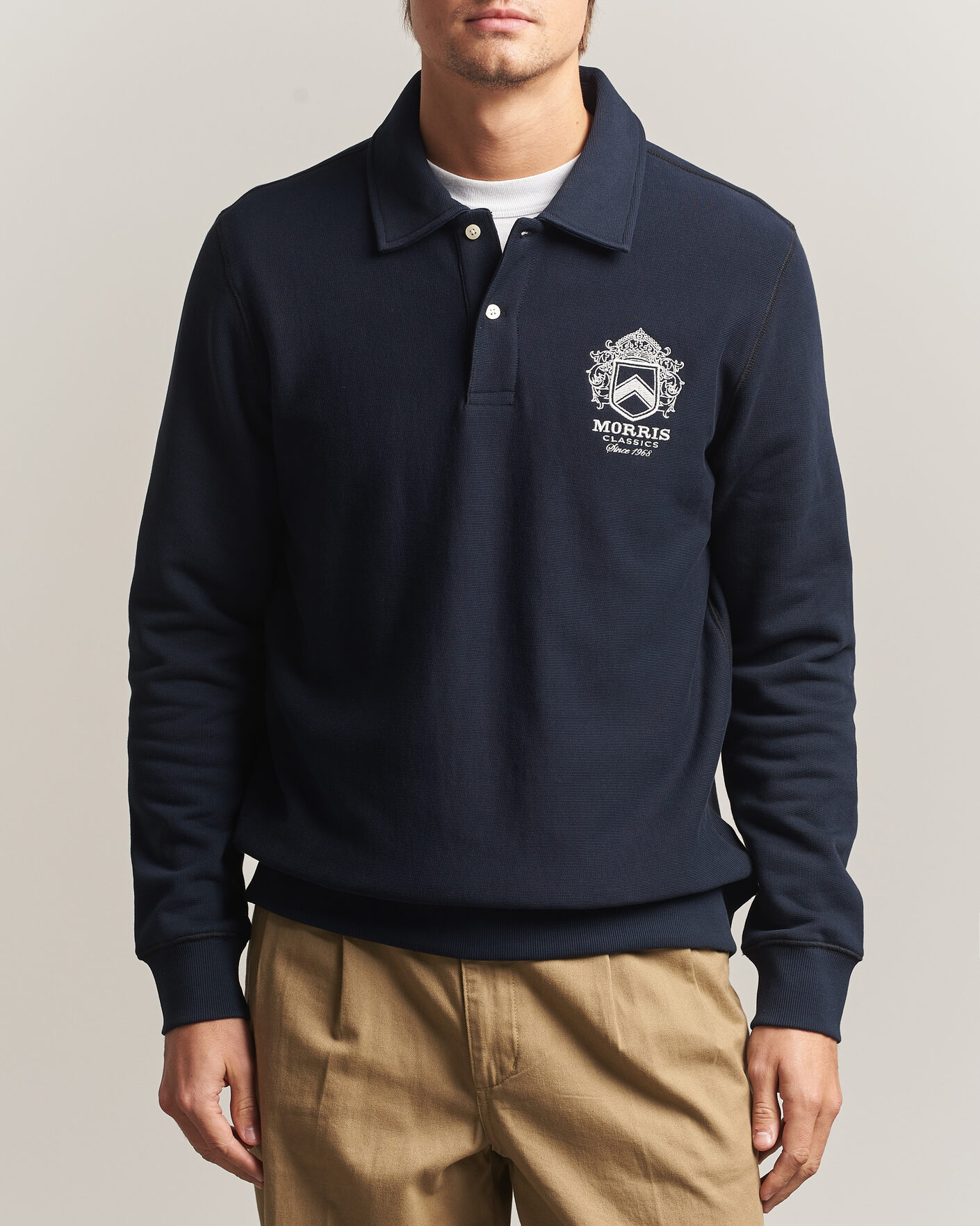 Mies | Puserot | Morris | Winston Polo Sweatshirt Old Blue