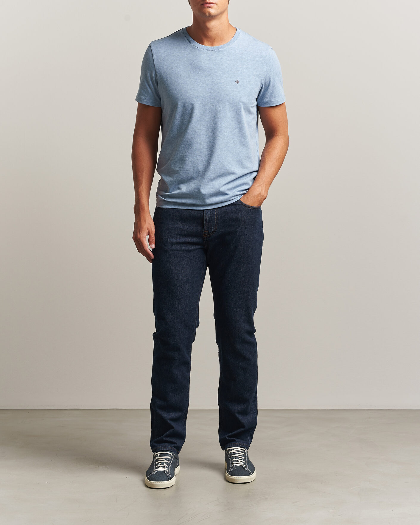Mies | T-paidat | Morris | James Crew Neck T-Shirt Blue