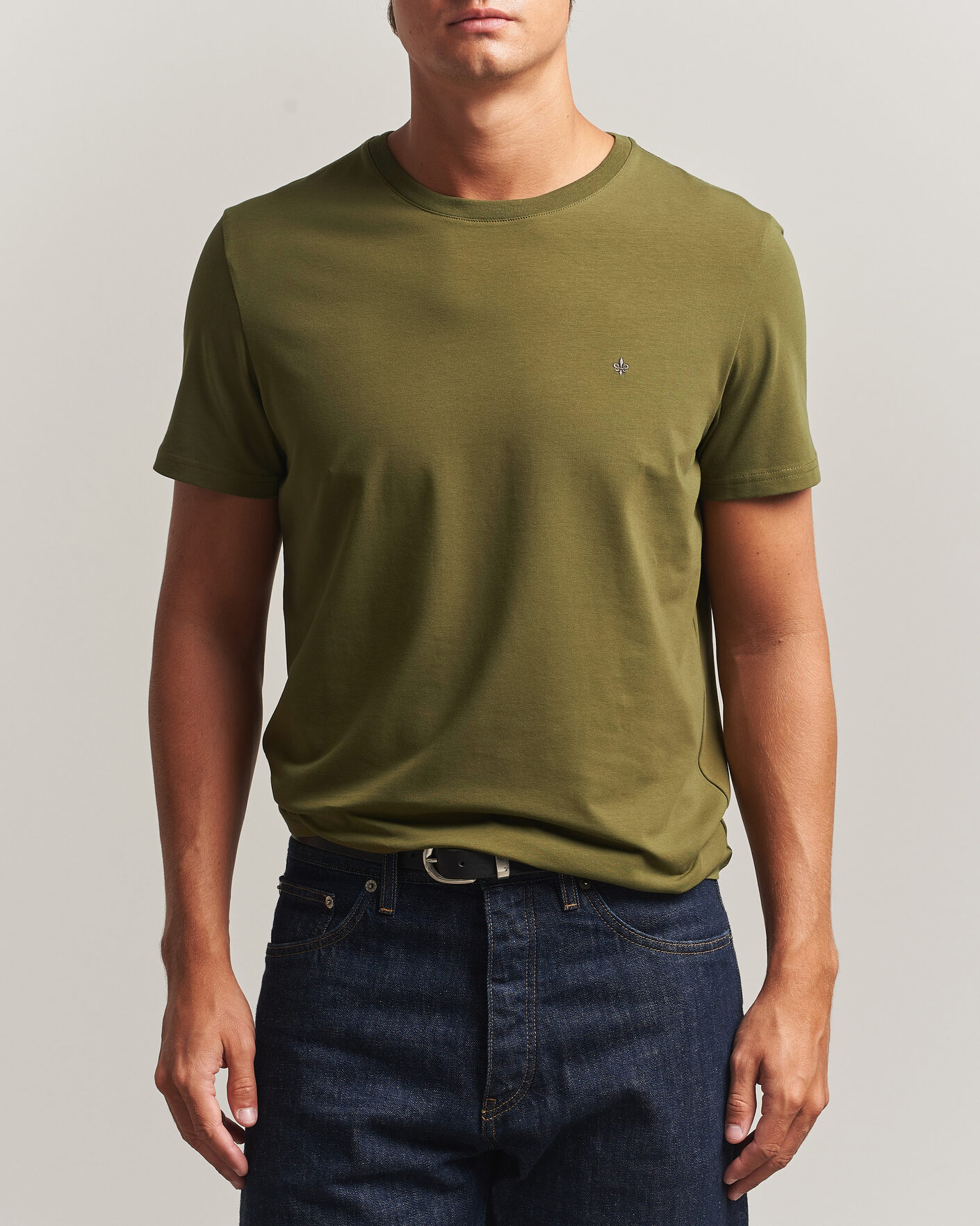 Mies | T-paidat | Morris | James Crew Neck T-Shirt Olive