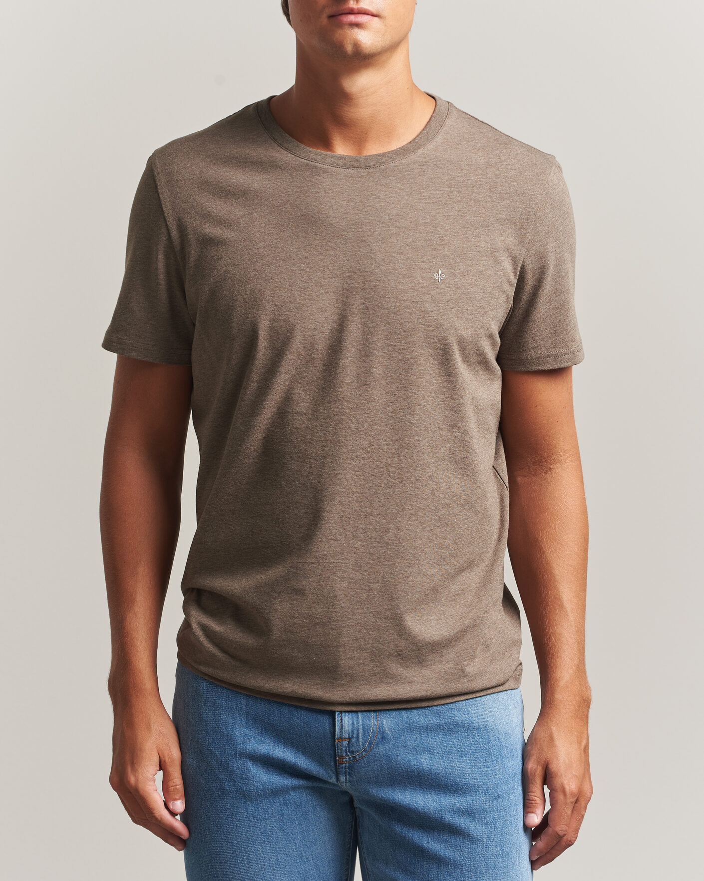 Mies | T-paidat | Morris | James Crew Neck T-Shirt Brown