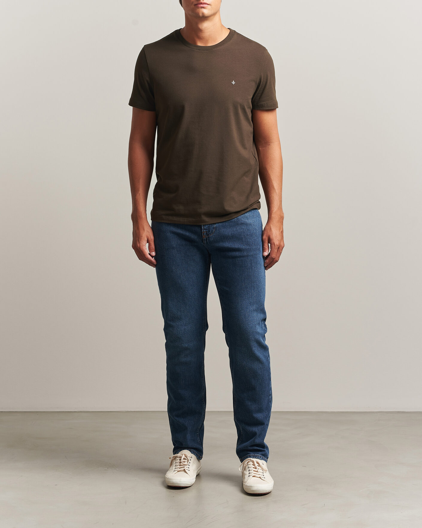 Mies | T-paidat | Morris | James Crew Neck T-Shirt Brown