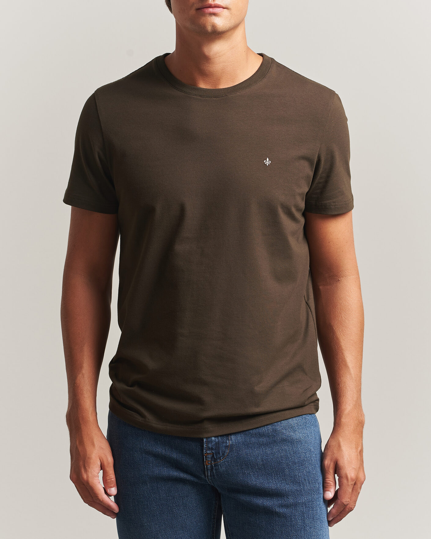 Mies | T-paidat | Morris | James Crew Neck T-Shirt Brown