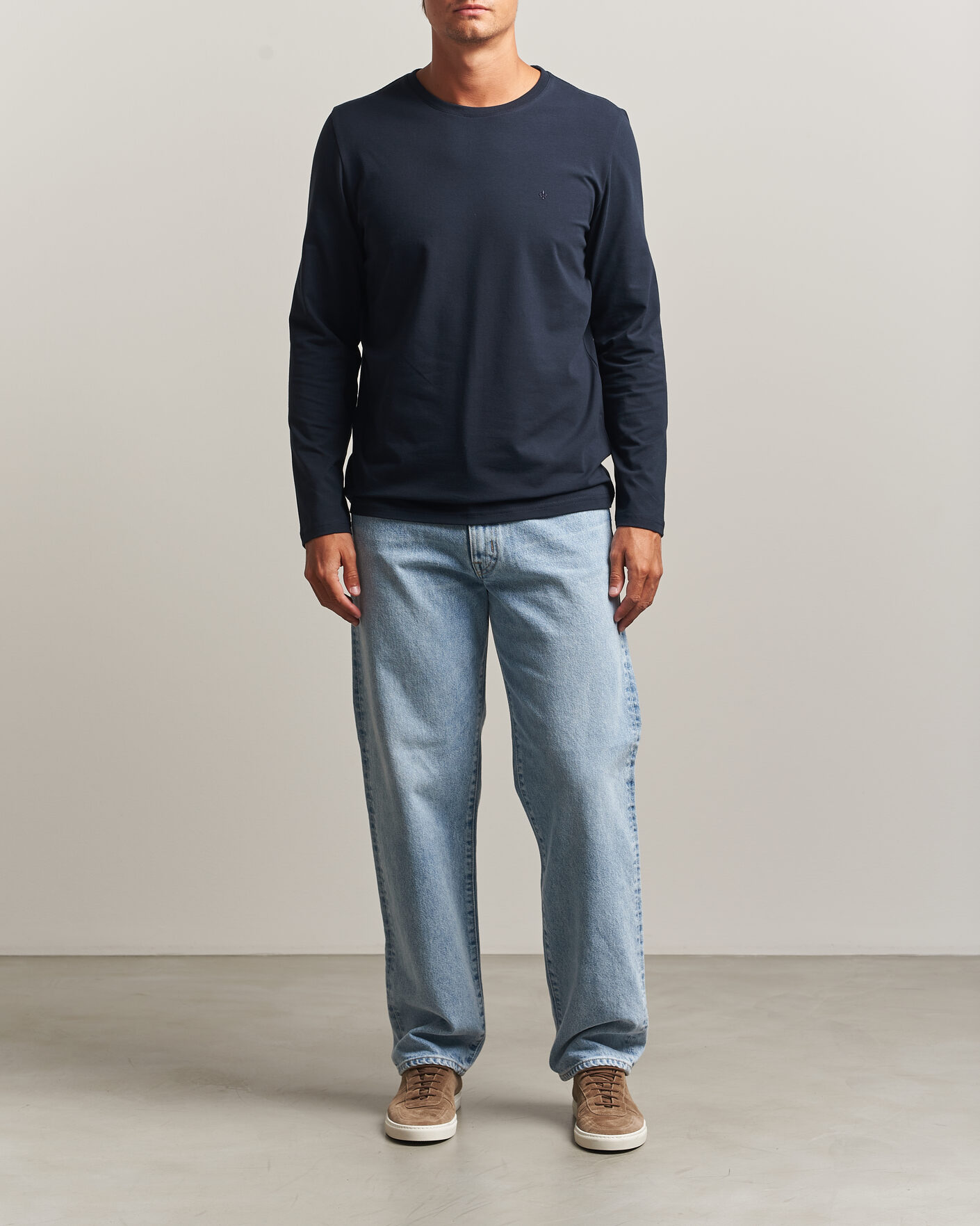 Mies | T-paidat | Morris | James Long Sleeve T-Shirt Old Blue
