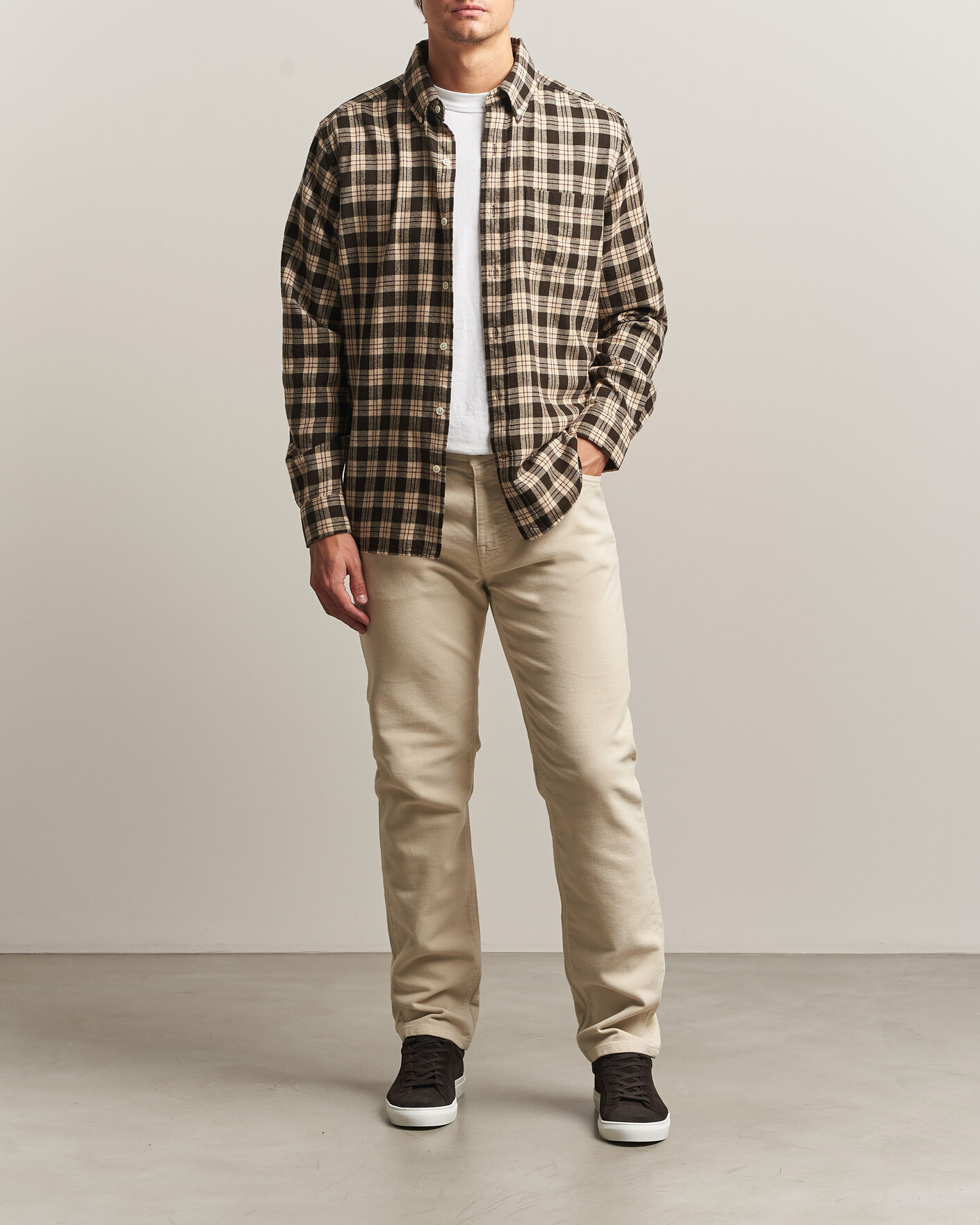 Mies | Housut | Morris | James Winter Twill 5-Pocket Pants Off White