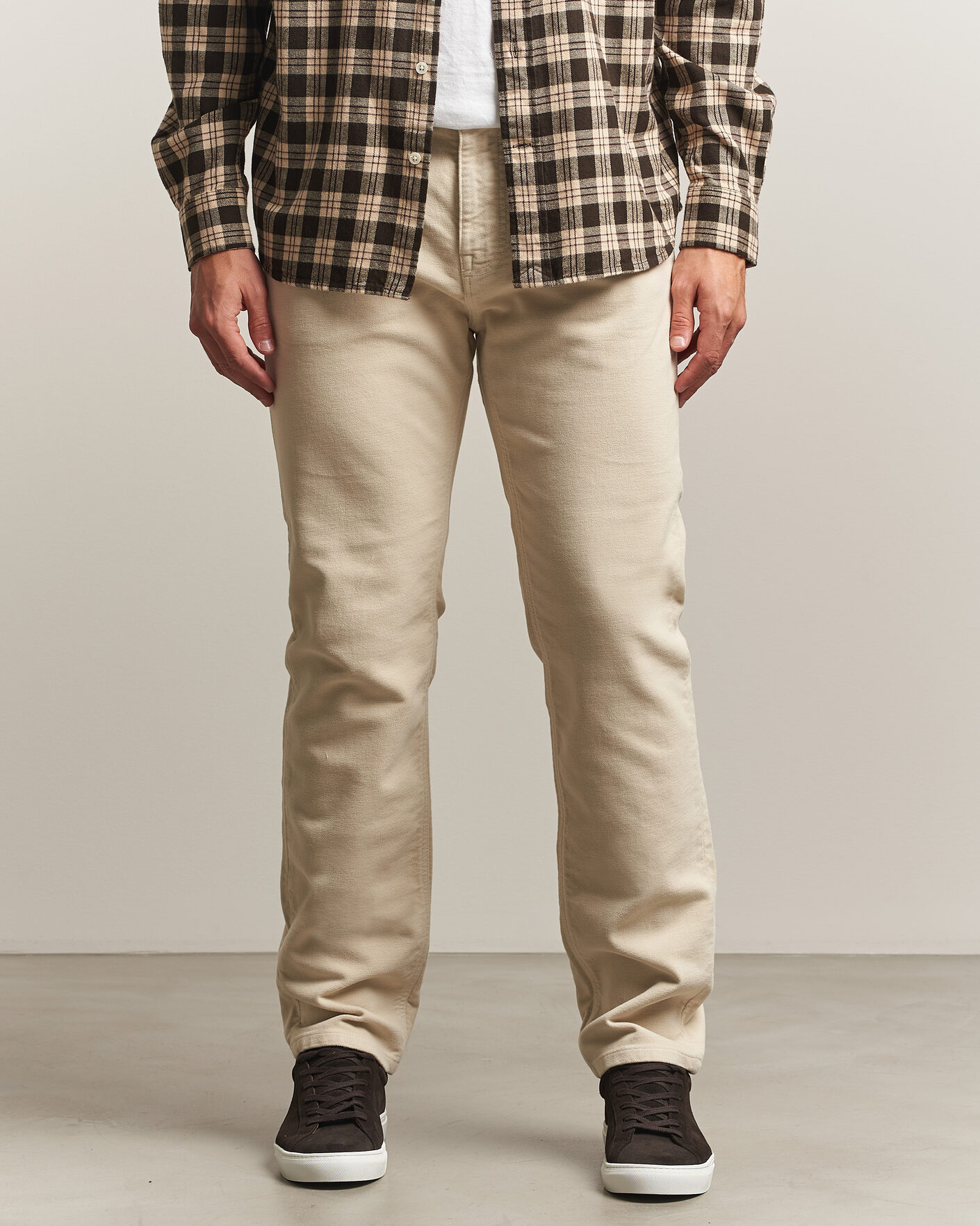 Mies | Housut | Morris | James Winter Twill 5-Pocket Pants Off White