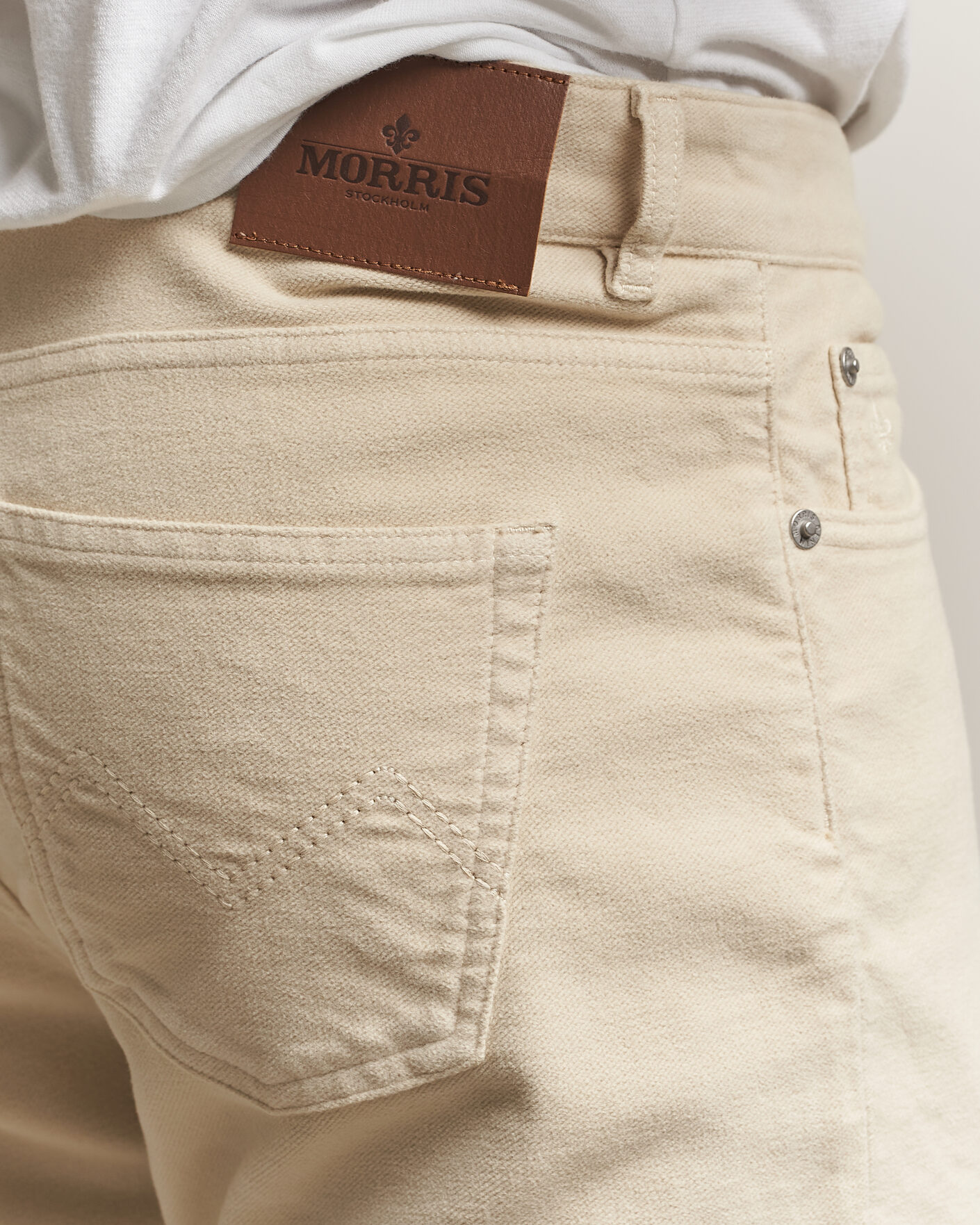 Mies | Housut | Morris | James Winter Twill 5-Pocket Pants Off White