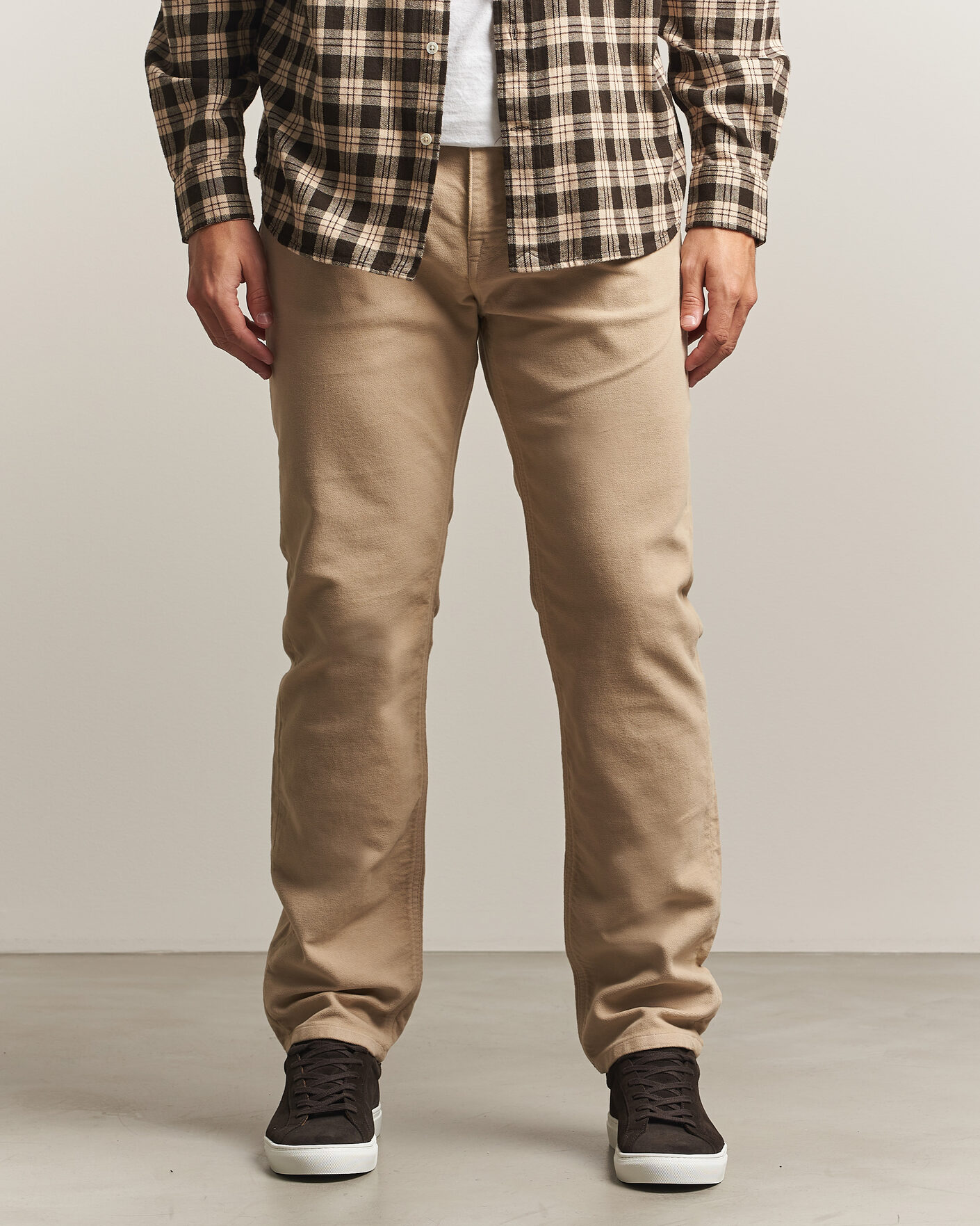 Mies | Housut | Morris | James Winter Twill 5-Pocket Pants Khaki
