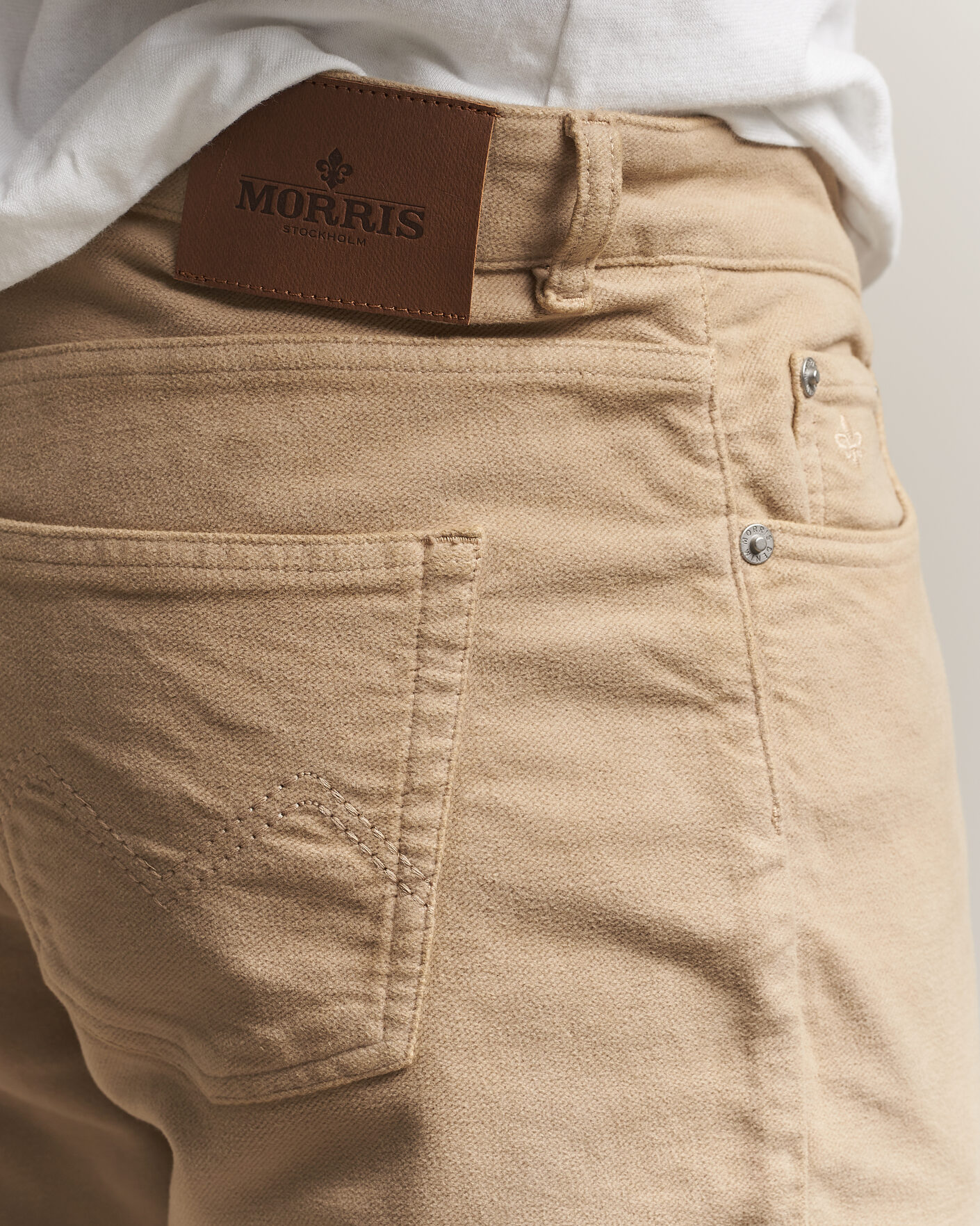 Mies | Housut | Morris | James Winter Twill 5-Pocket Pants Khaki