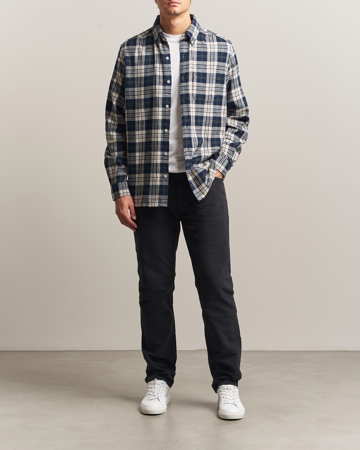 Mies | Housut | Morris | James Winter Twill 5-Pocket Pants Blue