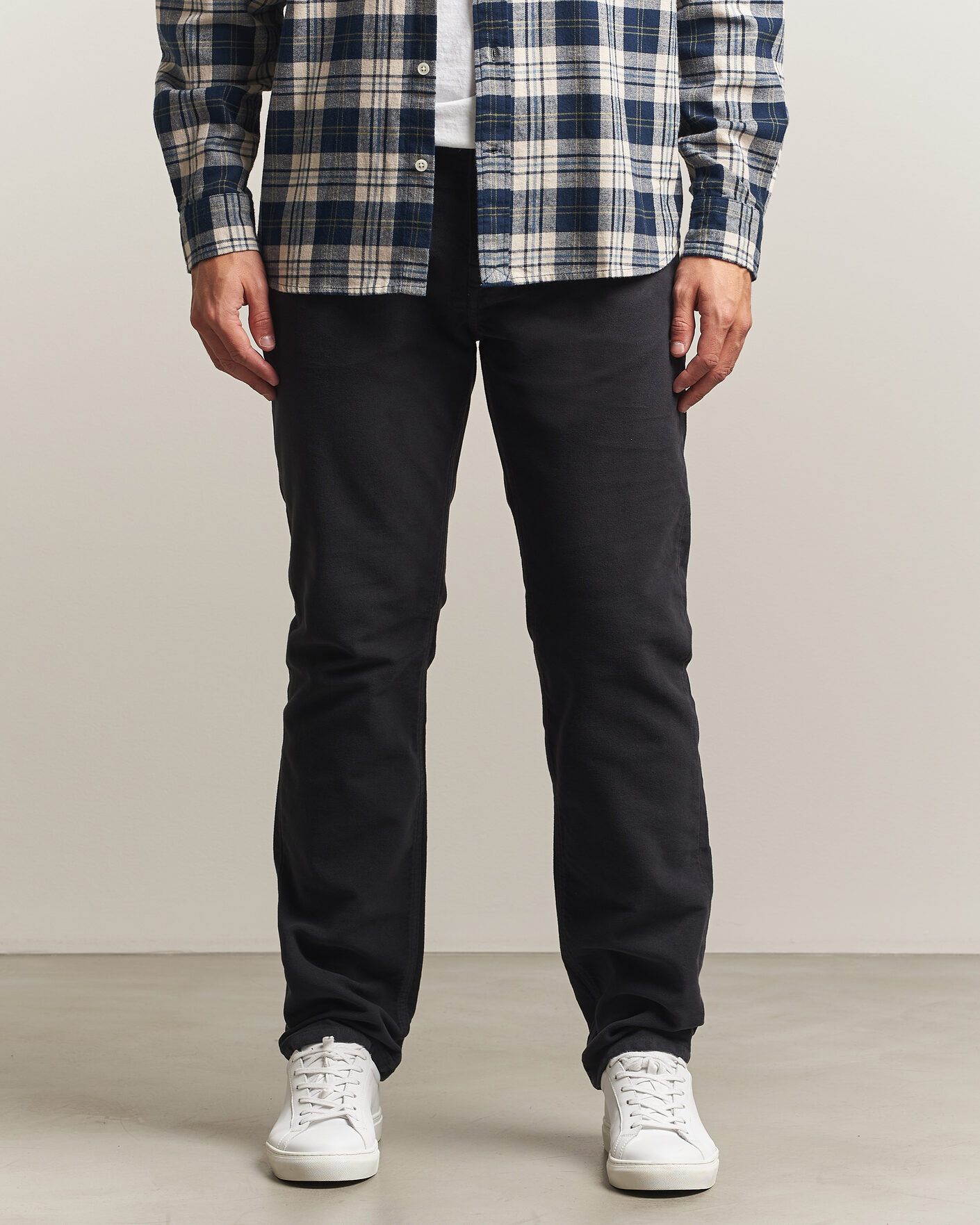 Mies | Housut | Morris | James Winter Twill 5-Pocket Pants Blue