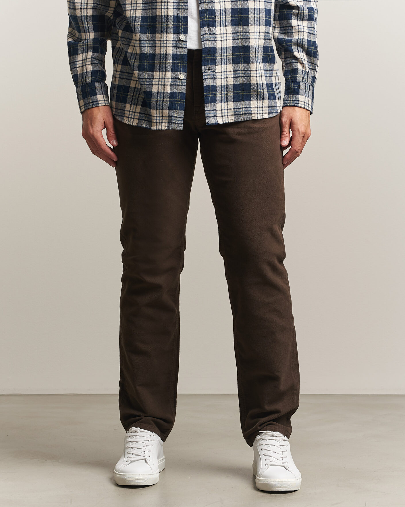 Mies | Housut | Morris | James Winter Twill 5-Pocket Pants Brown