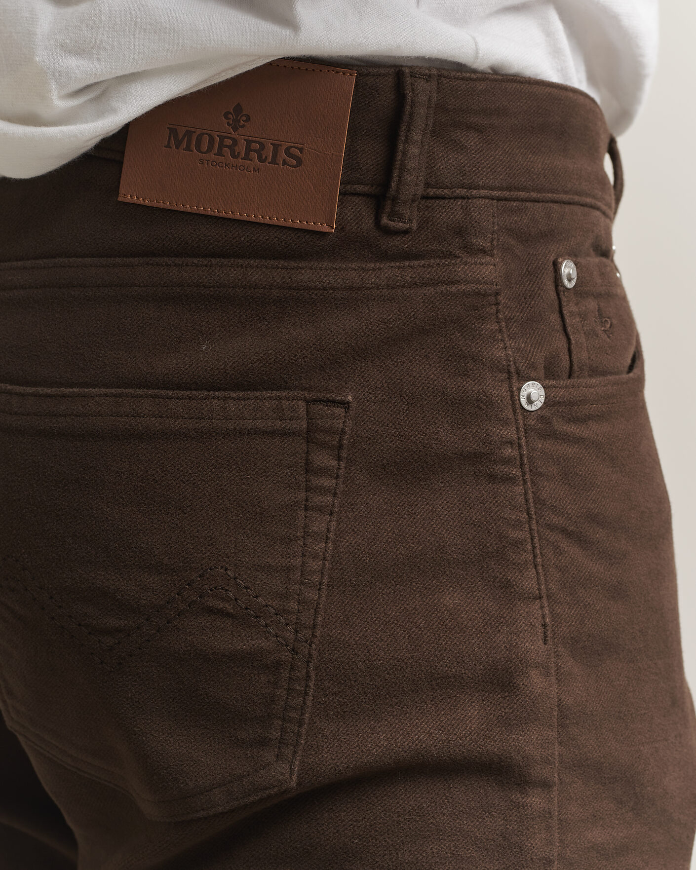 Mies | Housut | Morris | James Winter Twill 5-Pocket Pants Brown