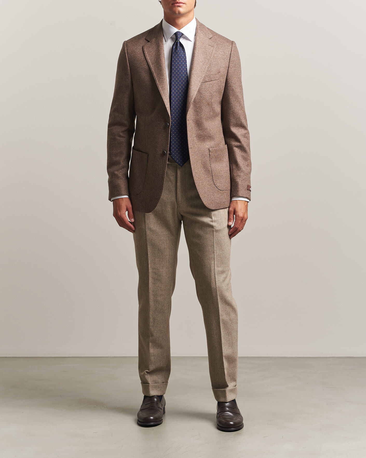 Mies | Housut | Morris | Flannel Suit Trousers Khaki