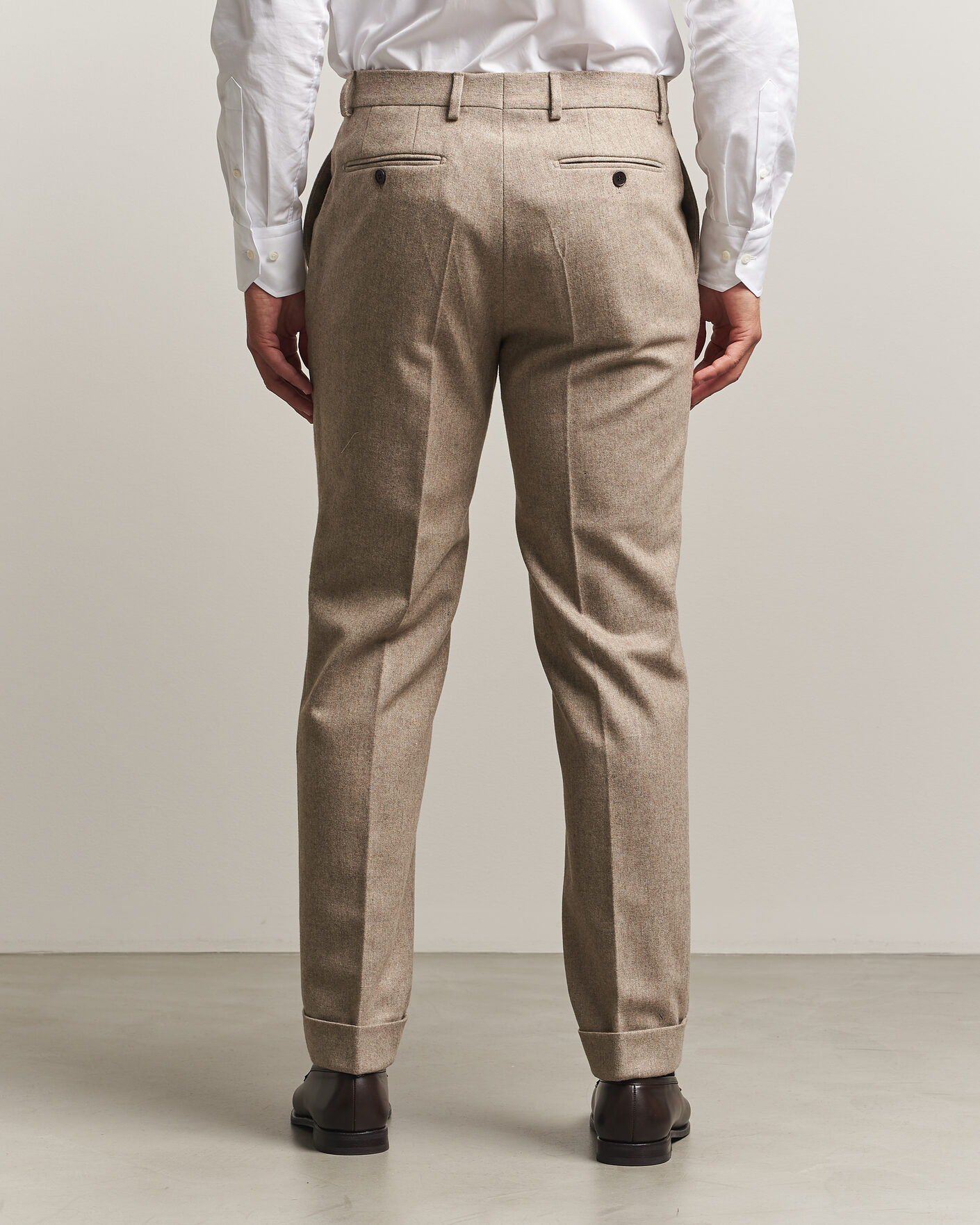 Mies | Housut | Morris | Flannel Suit Trousers Khaki