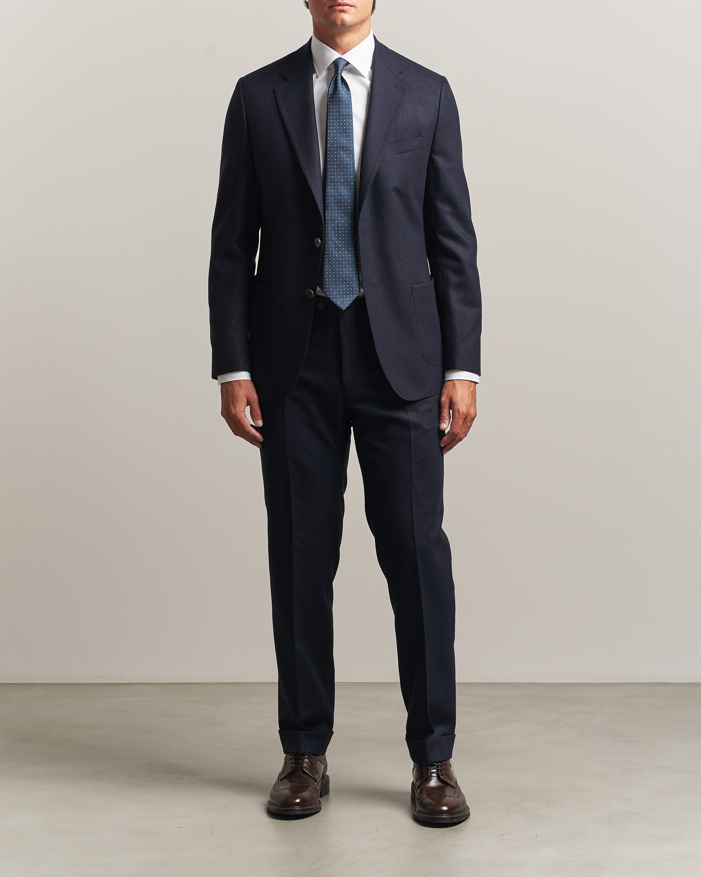Mies | Housut | Morris | Flannel Suit Trousers Navy