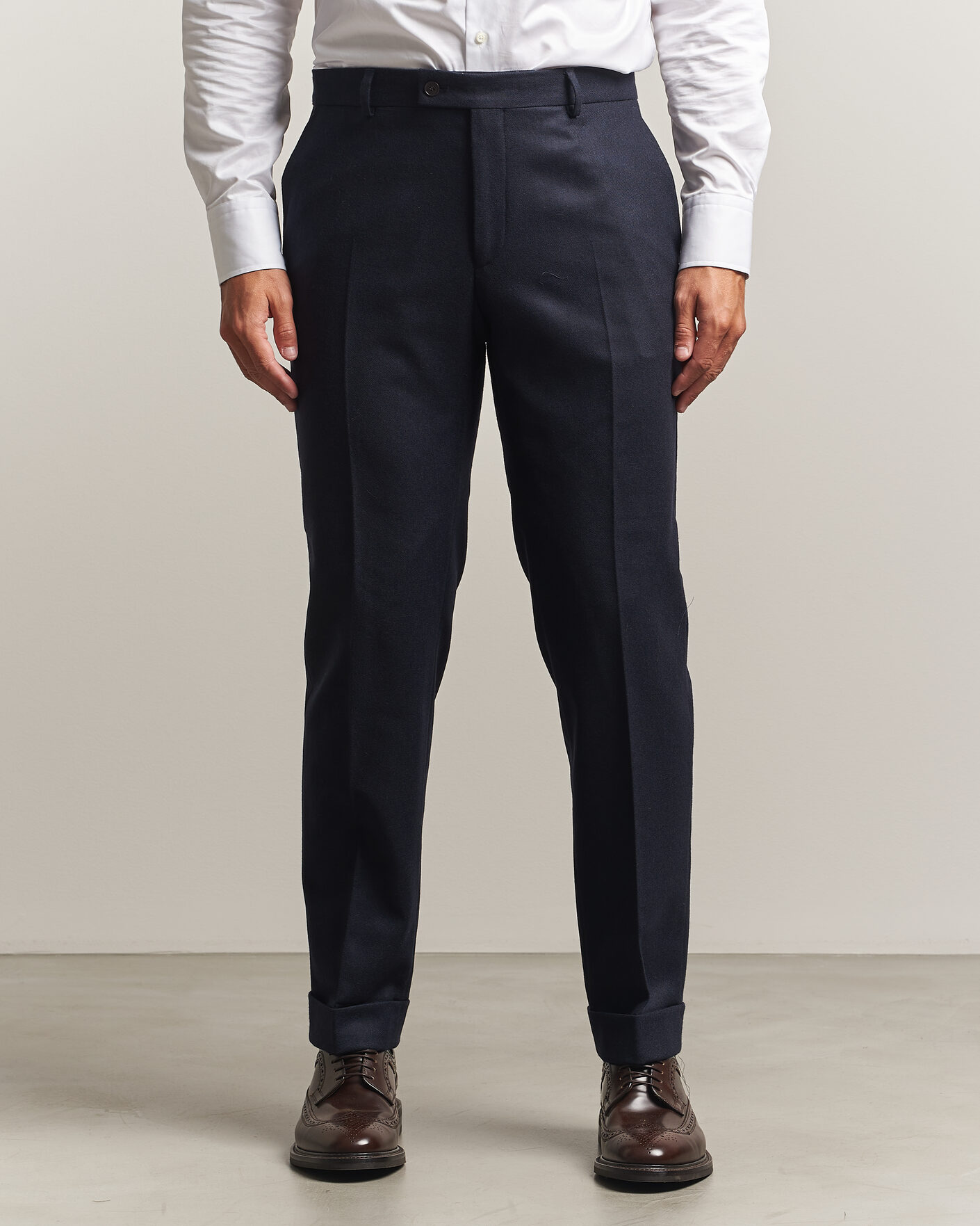 Mies | Housut | Morris | Flannel Suit Trousers Navy