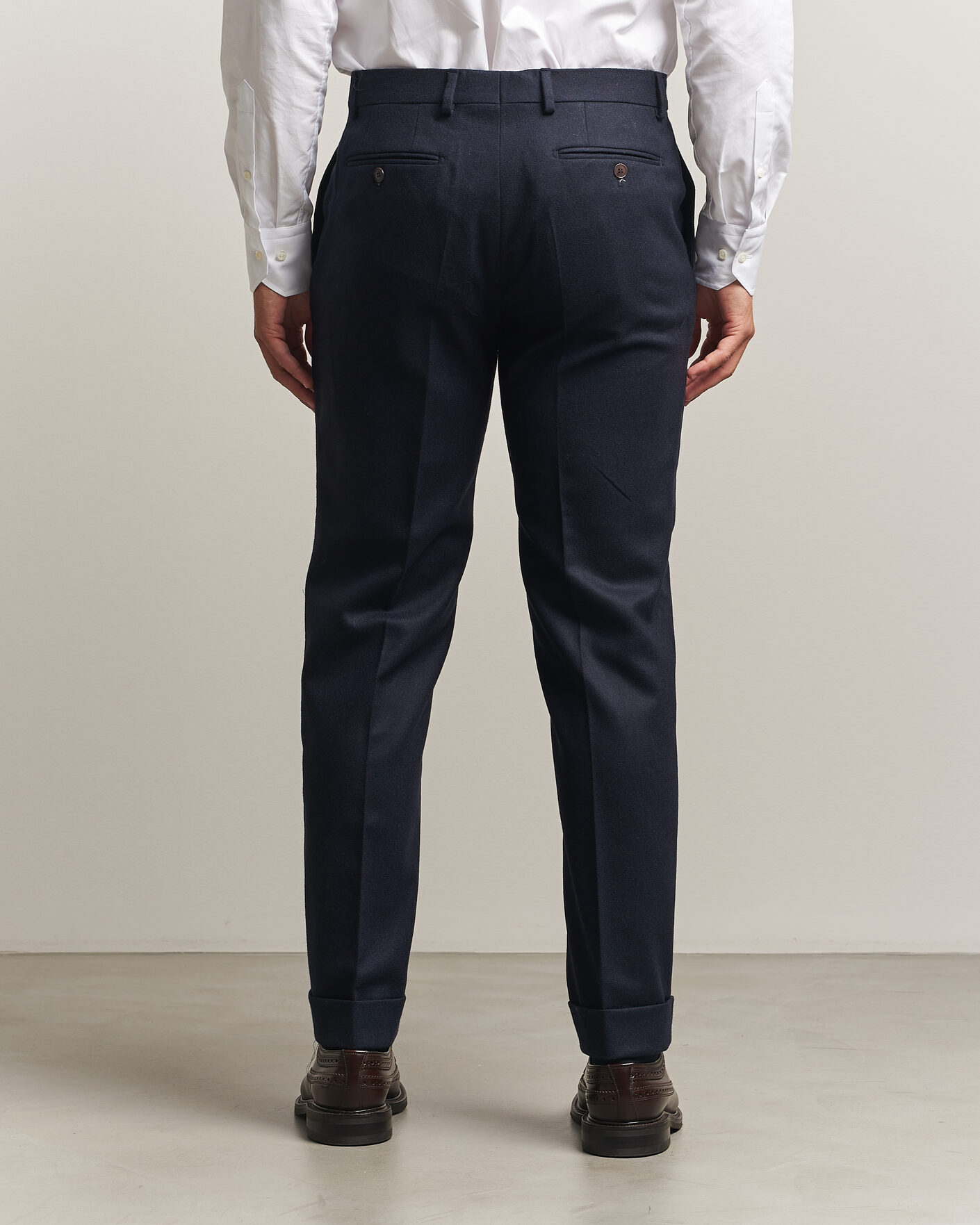 Mies | Housut | Morris | Flannel Suit Trousers Navy