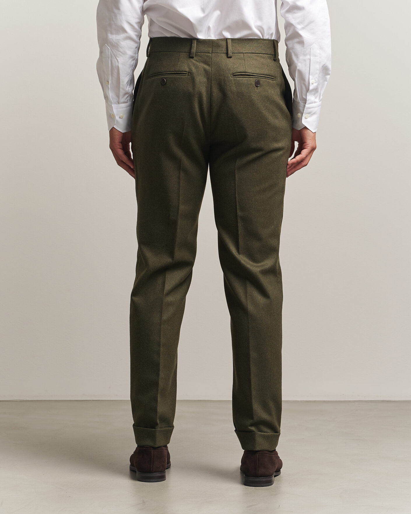 Mies | Housut | Morris | Flannel Suit Trousers Green