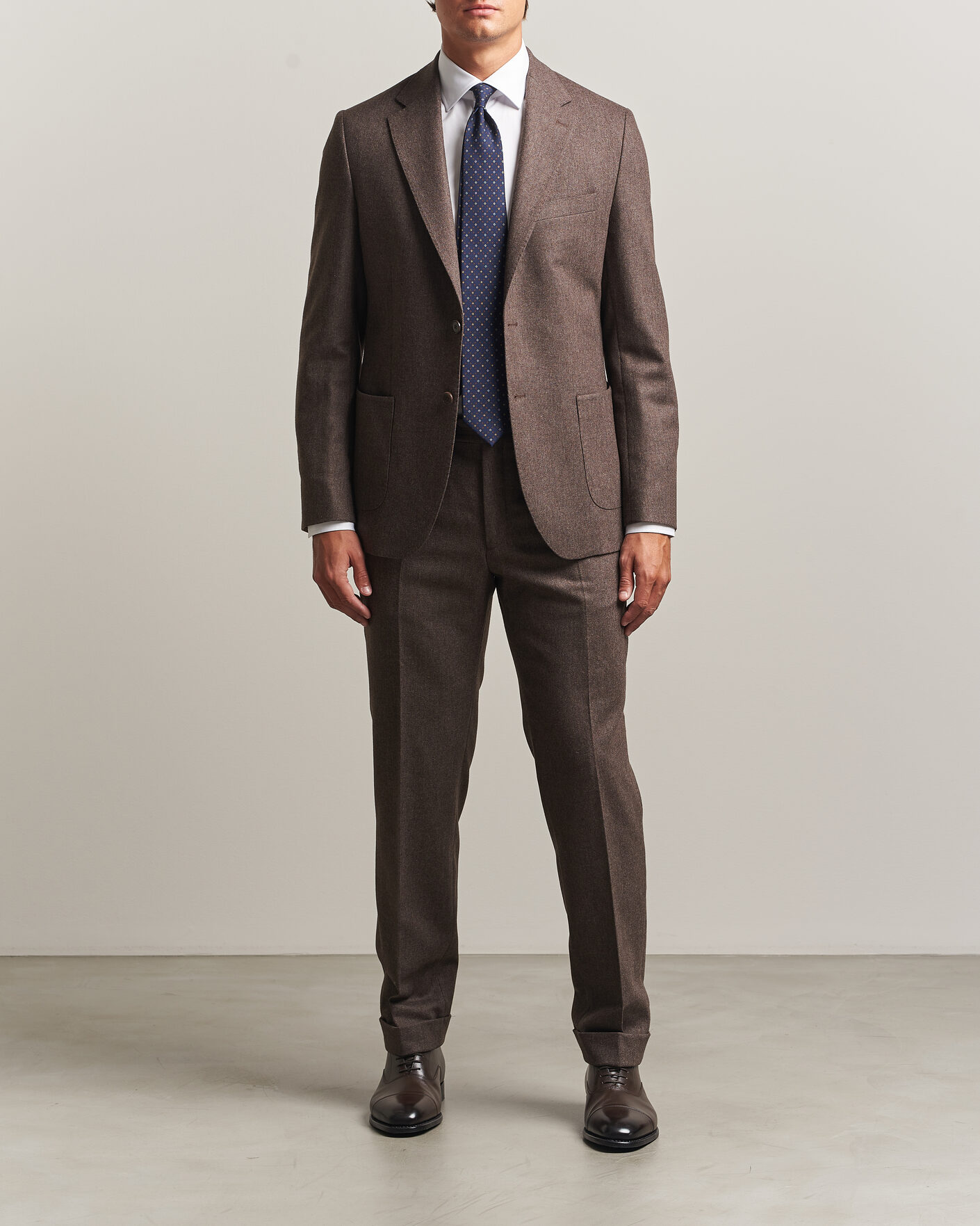 Mies | Housut | Morris | Flannel Suit Trousers Brown