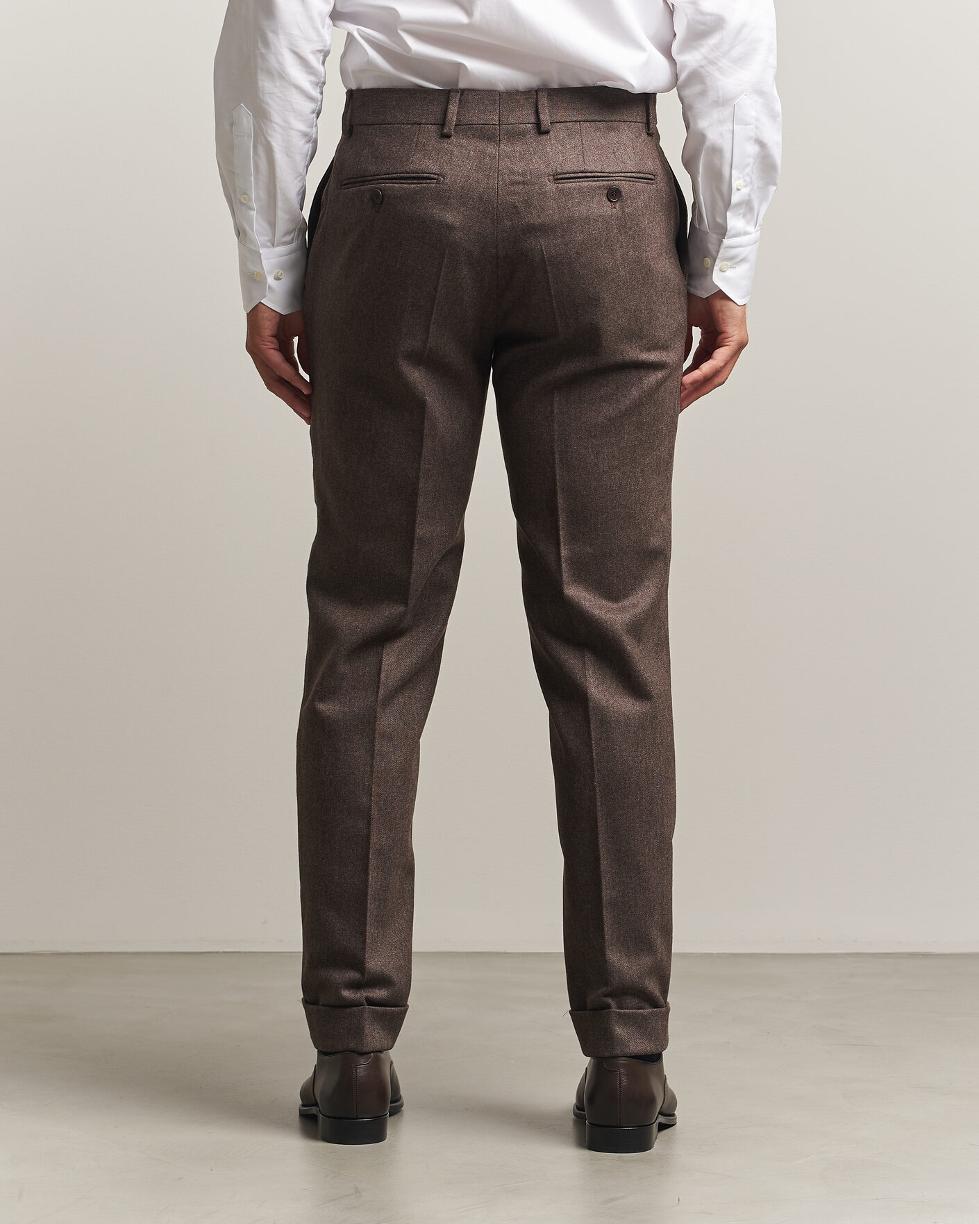 Mies | Housut | Morris | Flannel Suit Trousers Brown