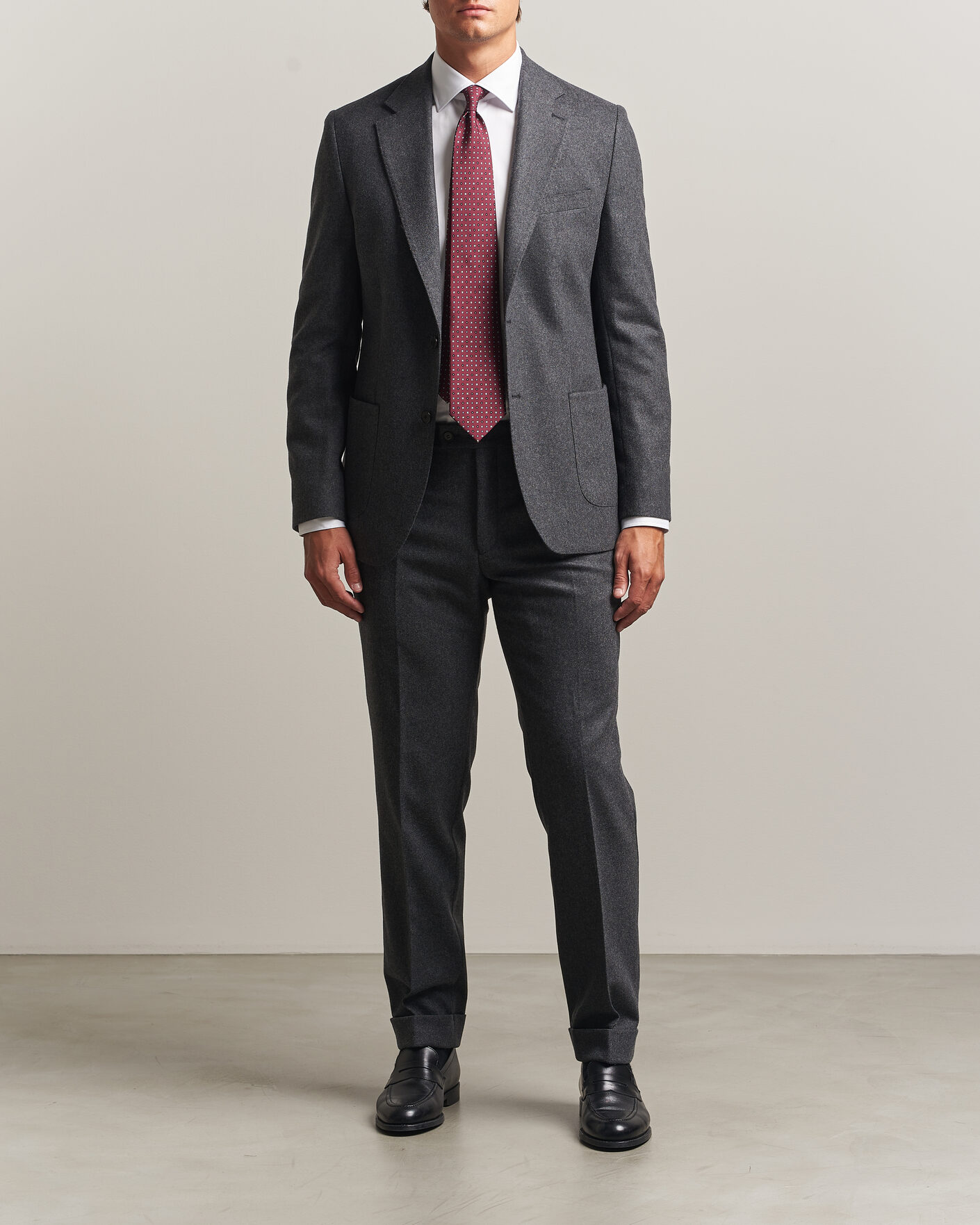 Mies | Housut | Morris | Flannel Suit Trousers Grey